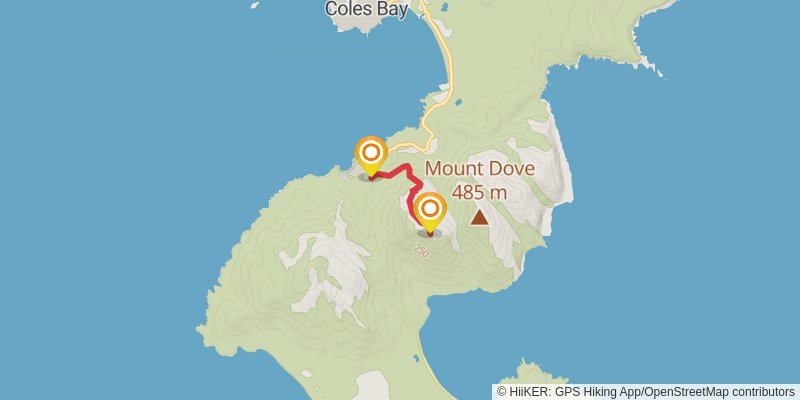 Wineglass Bay Circuit And Hazards Beach Circuit spur 1 Map