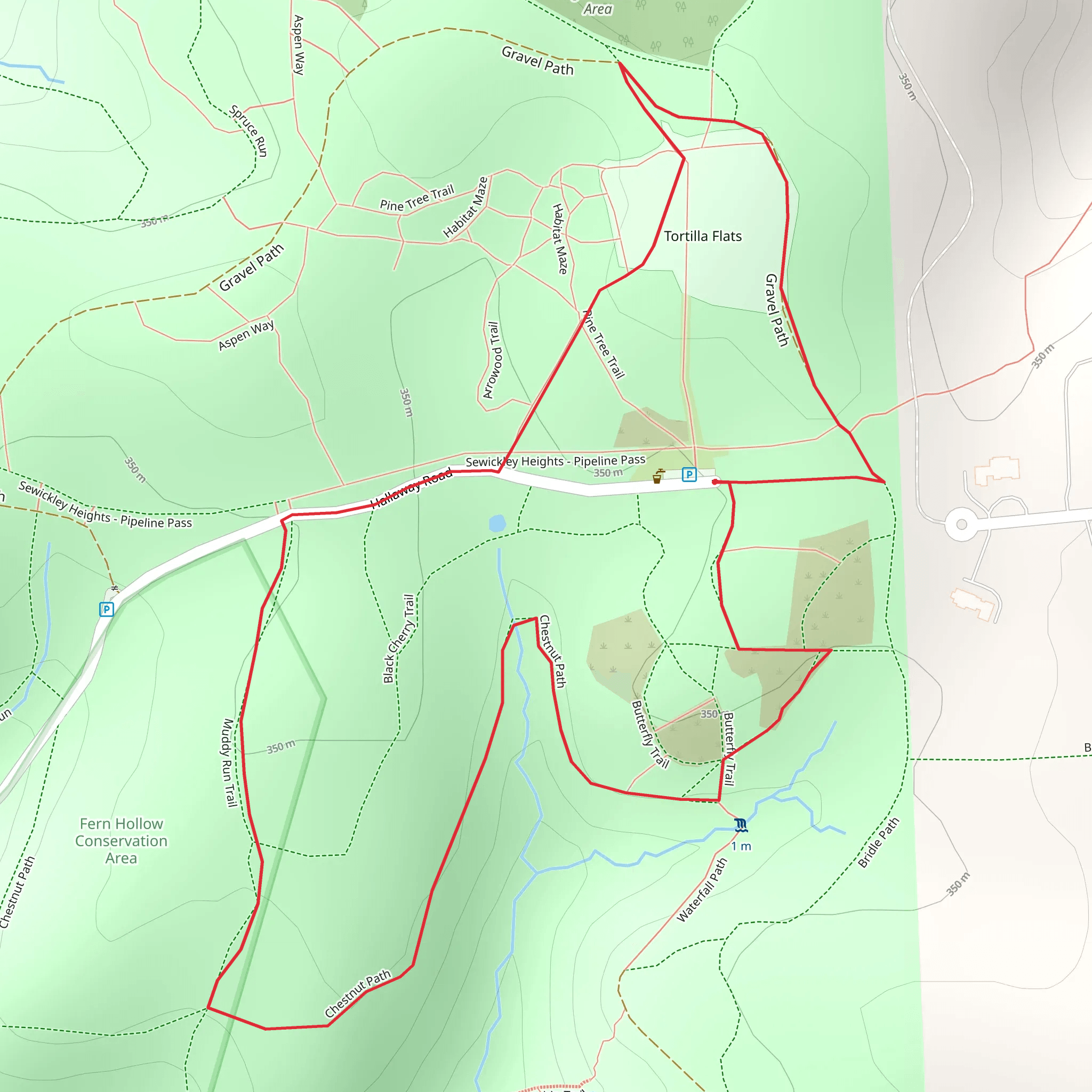 Sewickley Heights Borough Park SE Loop Trail mobile static map