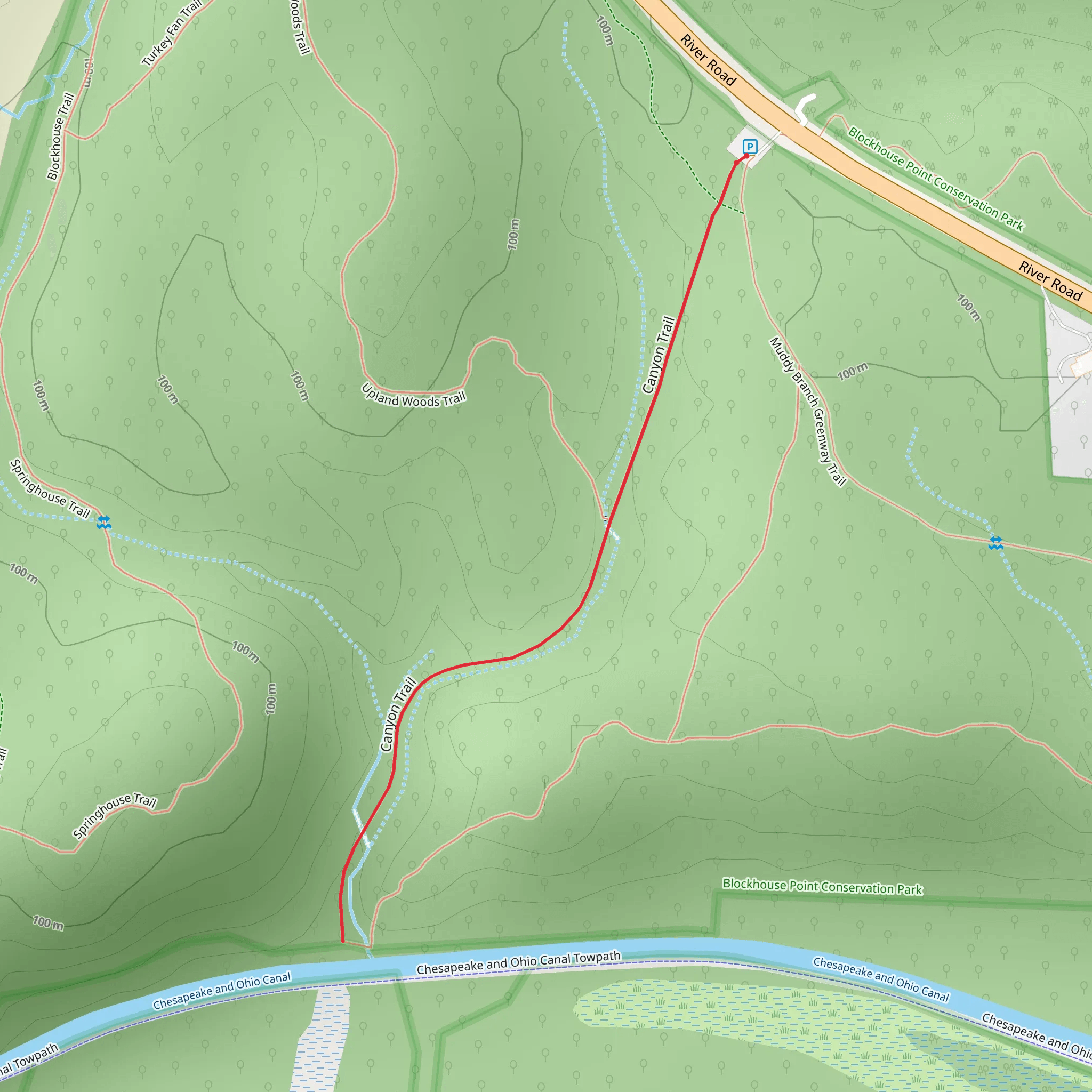 Canal Walk via Canyon Trail mobile static map