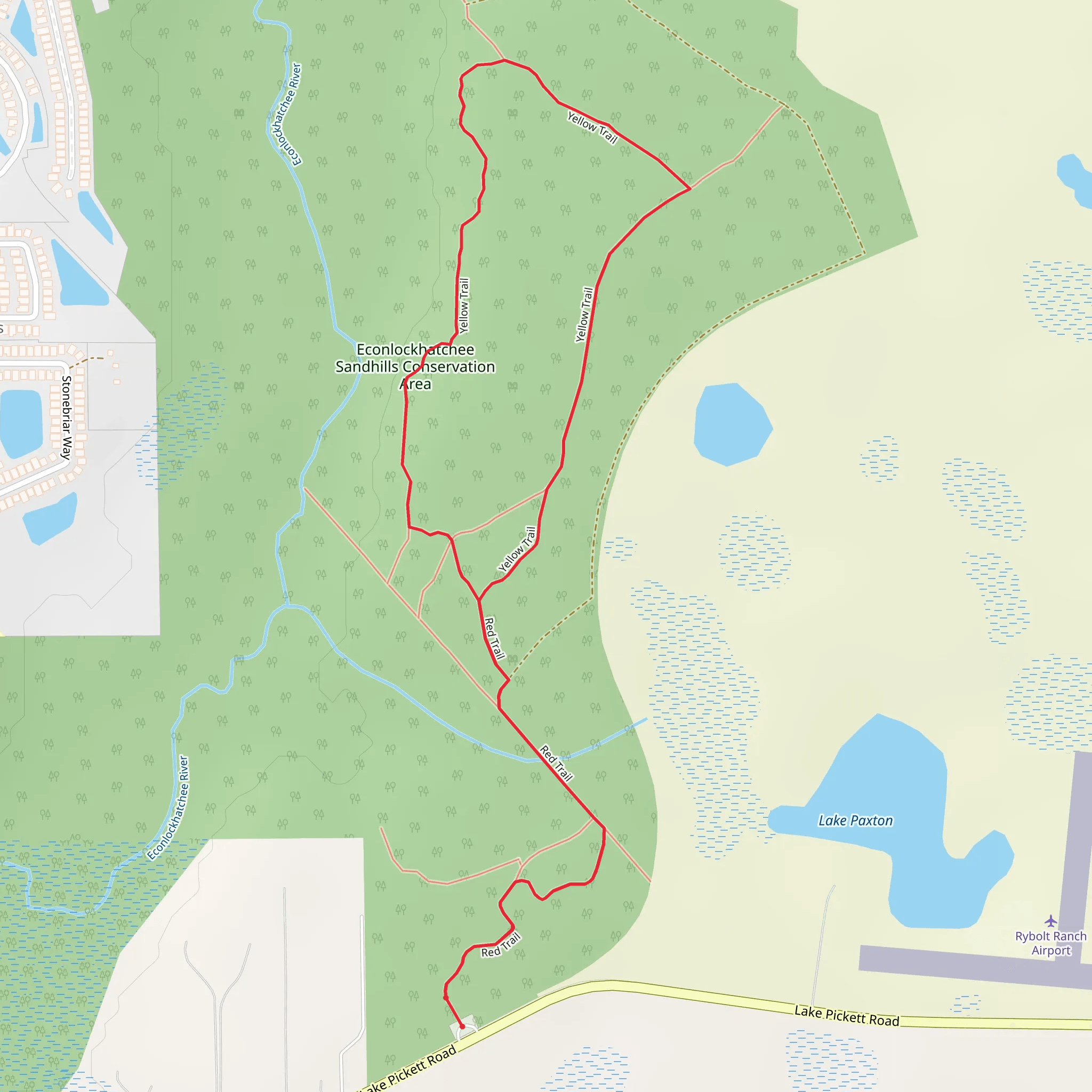 Red and Yellow Loop Trail mobile static map