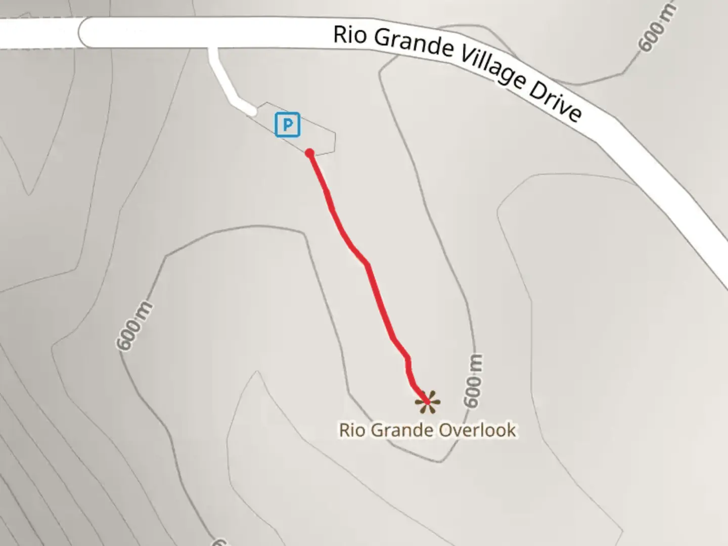 An image depicting the trail Rio Grande Overlook and its surrounding area.