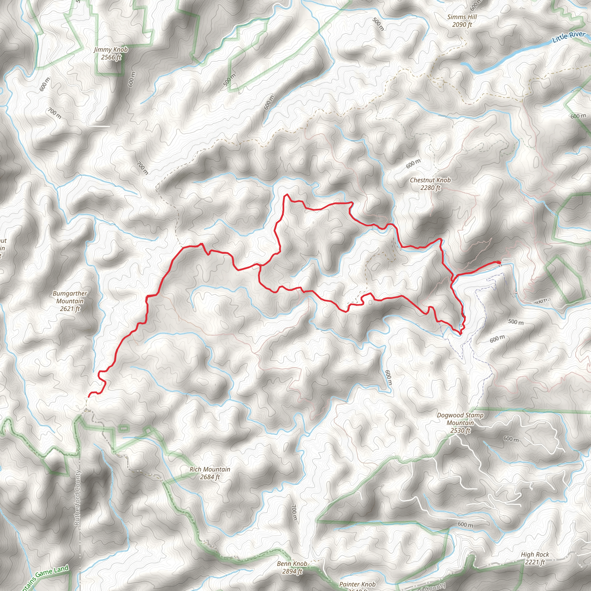 High Shoals Falls, Upper Falls Trail and Shinny Creek Loop Trail mobile static map