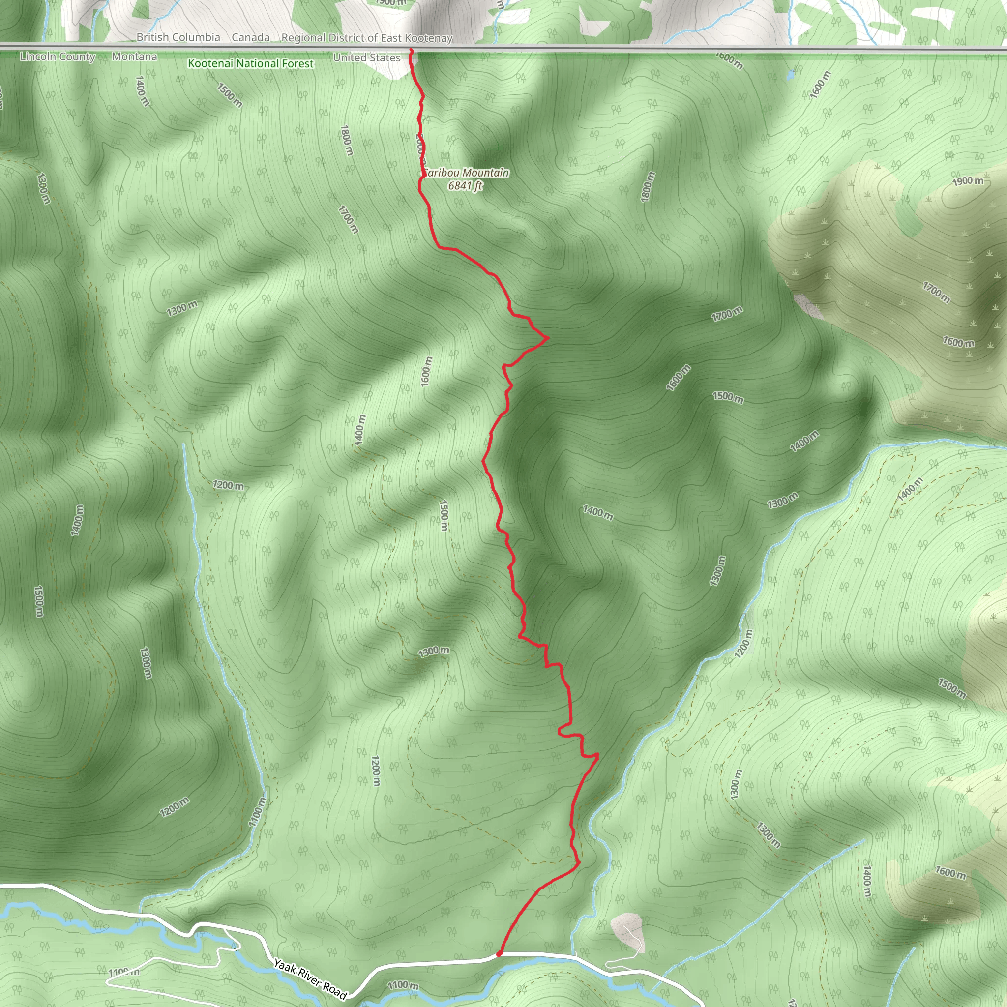 Caribou Mountain Trail mobile static map