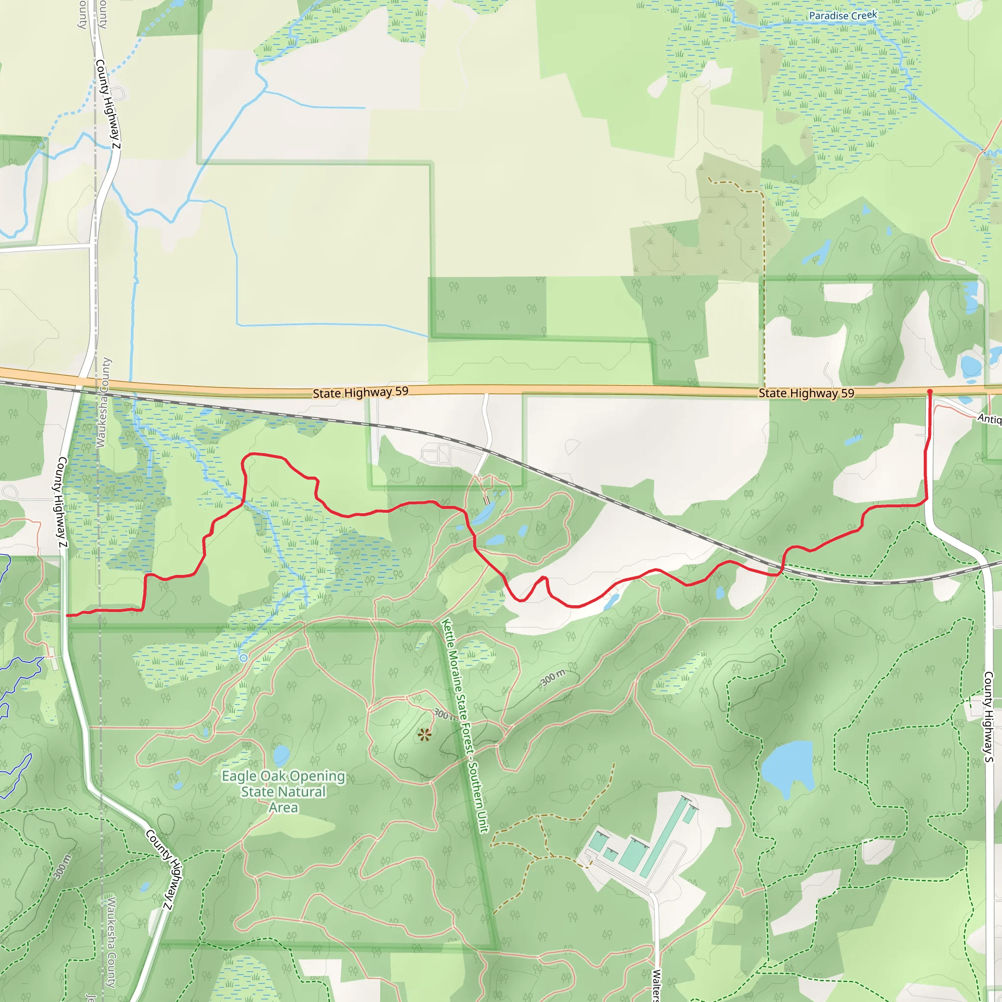 Ice Age Trail - State Highway 59 mobile static map