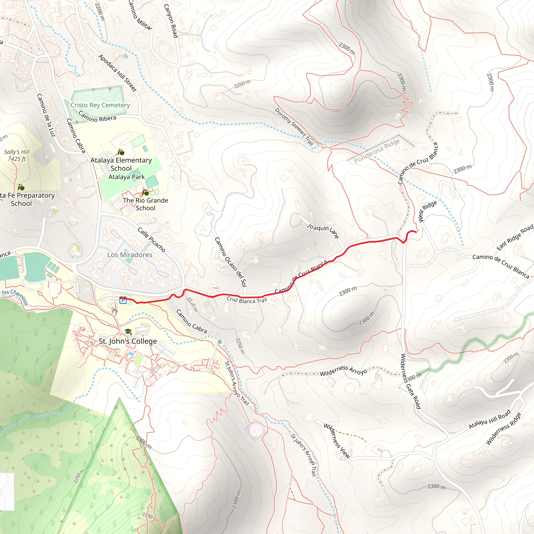 Cruz Blanca Trail mobile static map