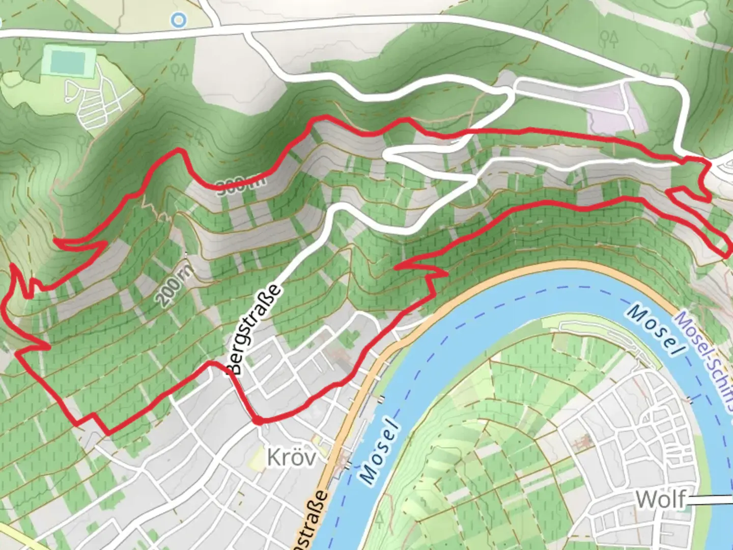 An image depicting the trail Kinheim Reil and Moselsteig and its surrounding area.