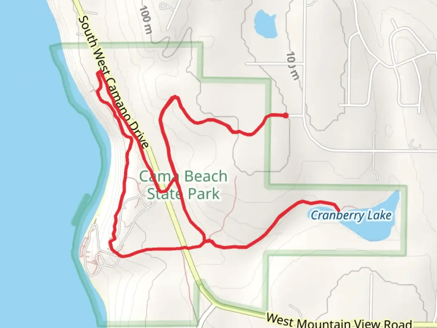 An image depicting the trail Cranberry Lake via Cross Island and its surrounding area.