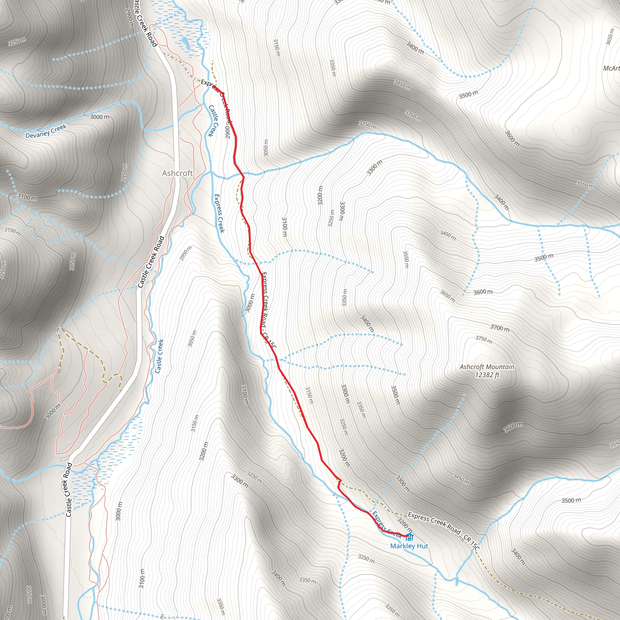 Markley Hut Road Trail mobile static map