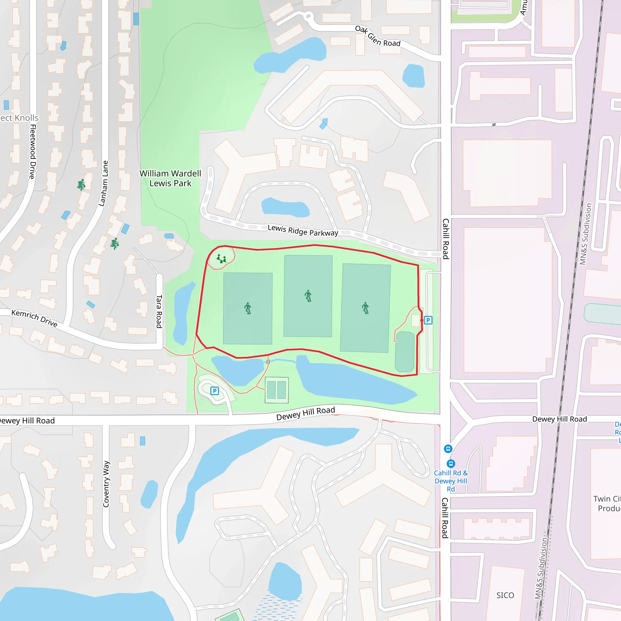 William Wardell Lewis Park Loop mobile static map