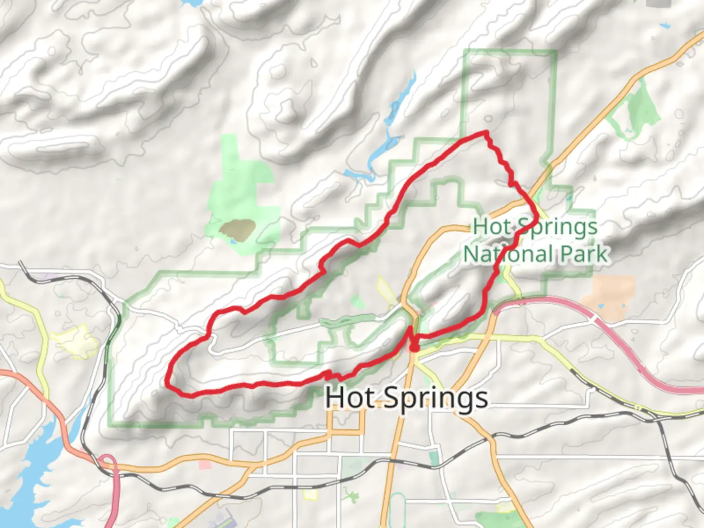 An image depicting the trail Sugarloaf Mountain via Sunset Trail and Oertel Trail and its surrounding area.
