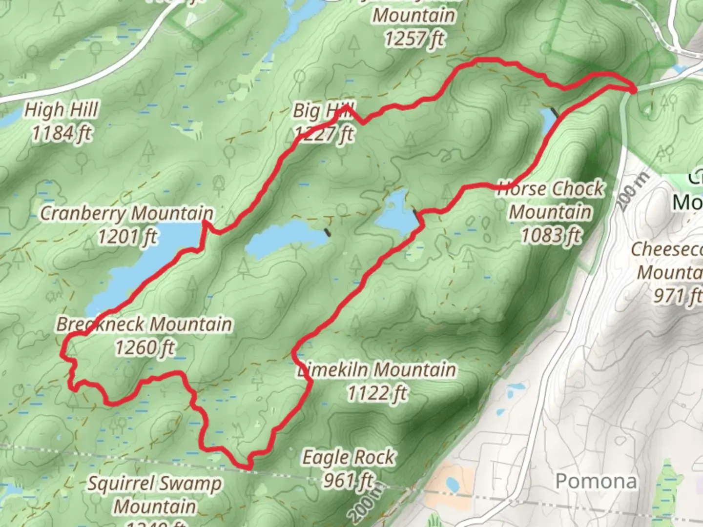 An image depicting the trail Breakneck Pond and Suffern-Bear Mountain Trail Loop and its surrounding area.