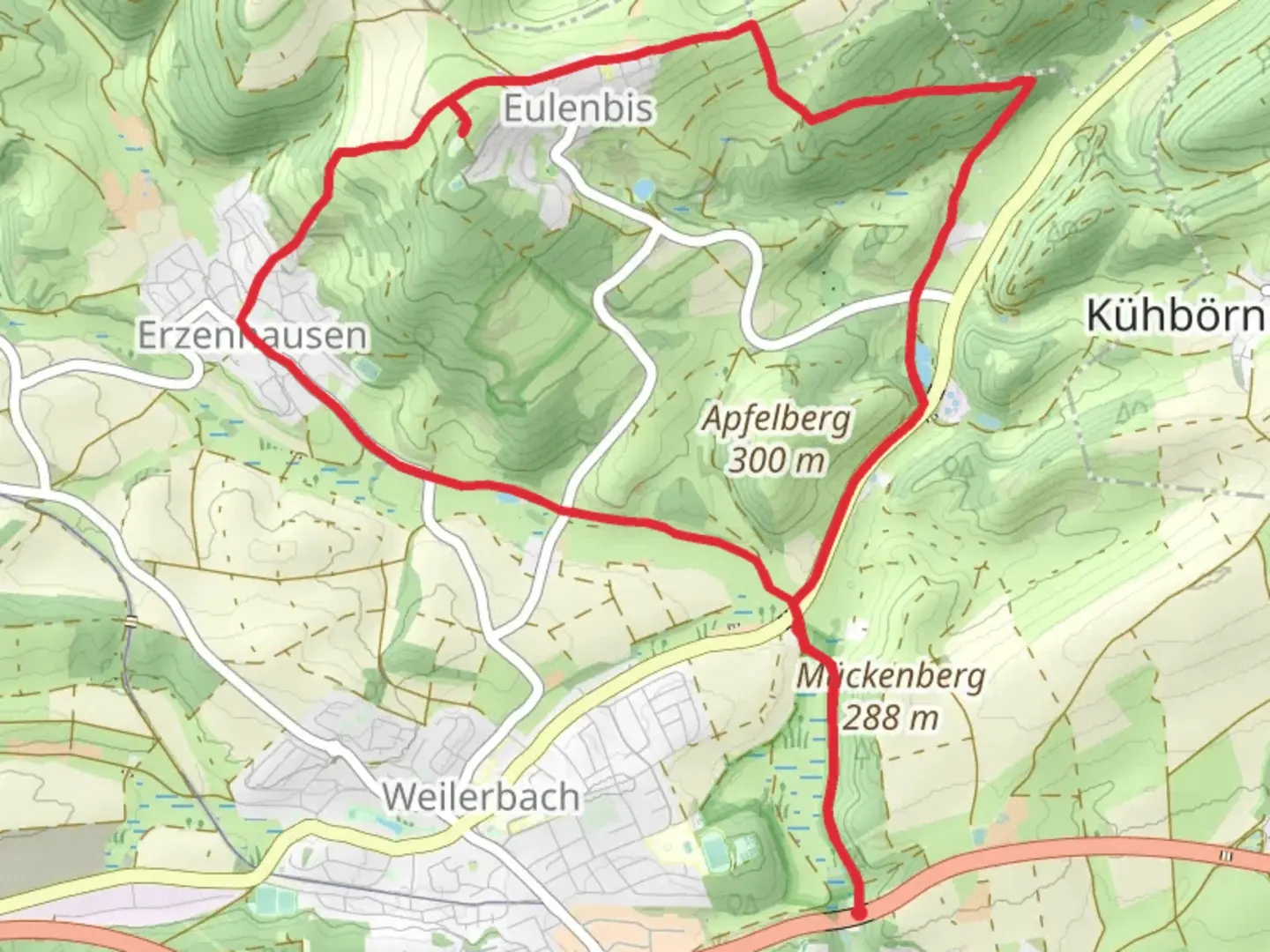 An image depicting the trail Eulenkopf via Eulenkopftour and its surrounding area.