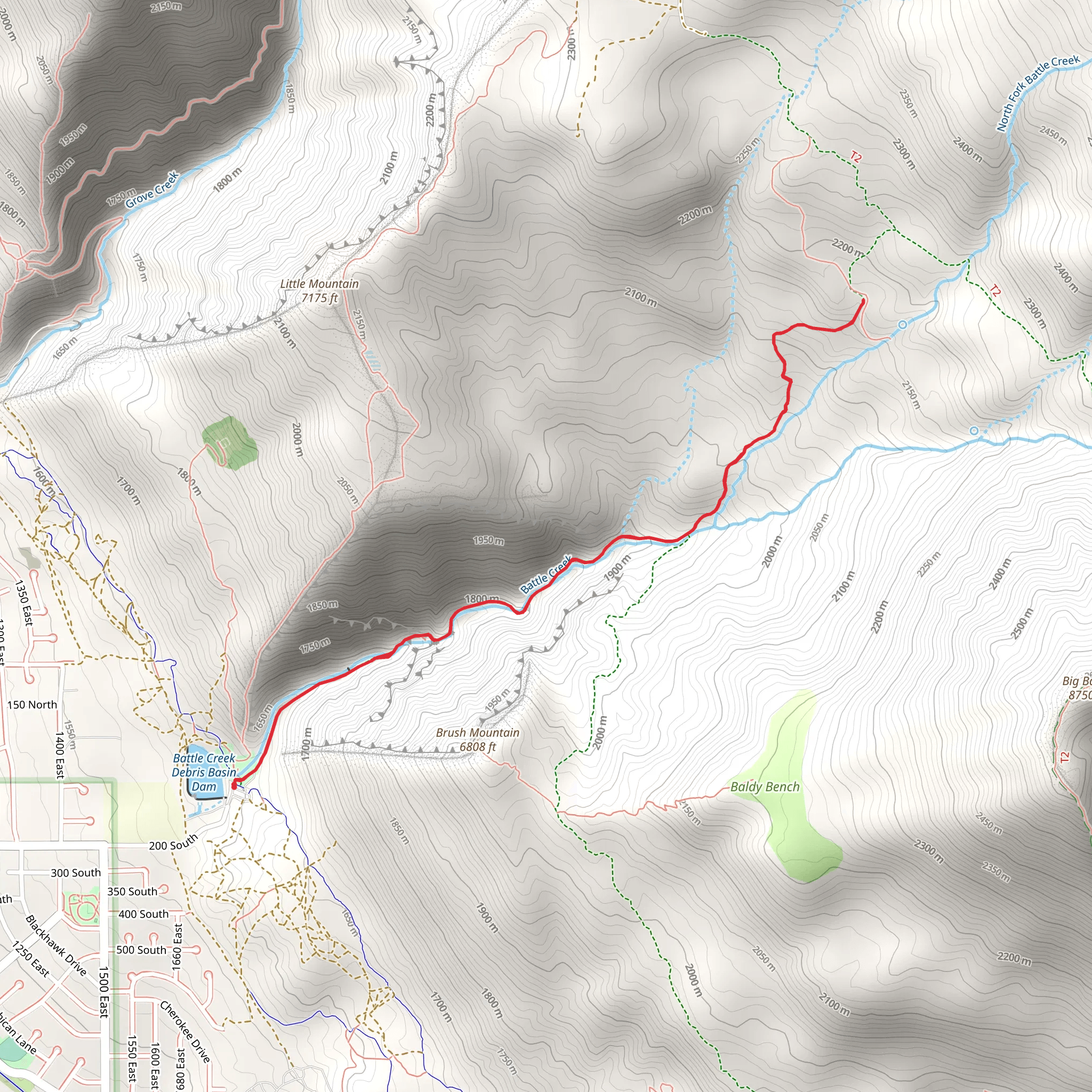 Battle Creek Trail mobile static map