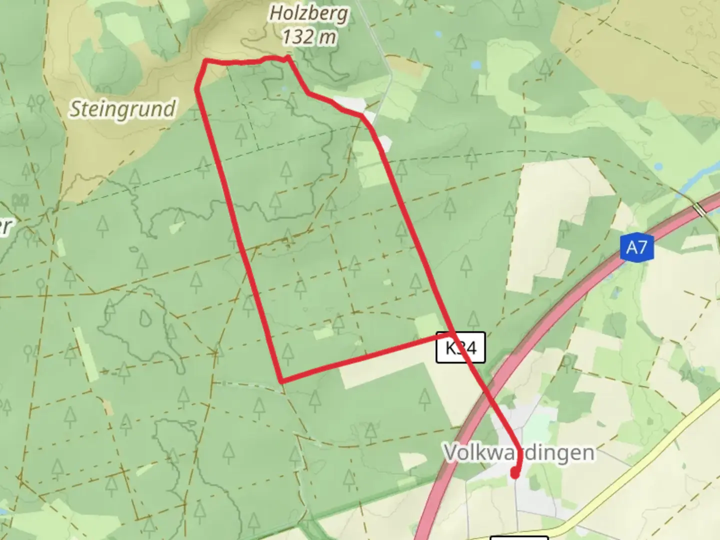 An image depicting the trail Rundwanderweg Volkwardingen and its surrounding area.