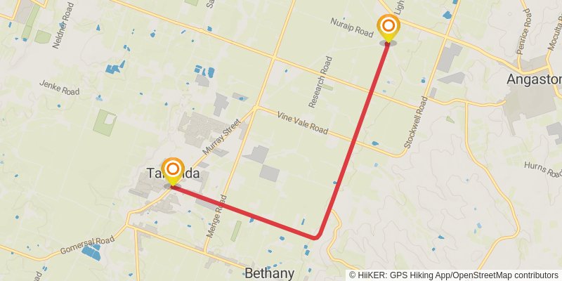 The Barossa Trail alt 1 Map