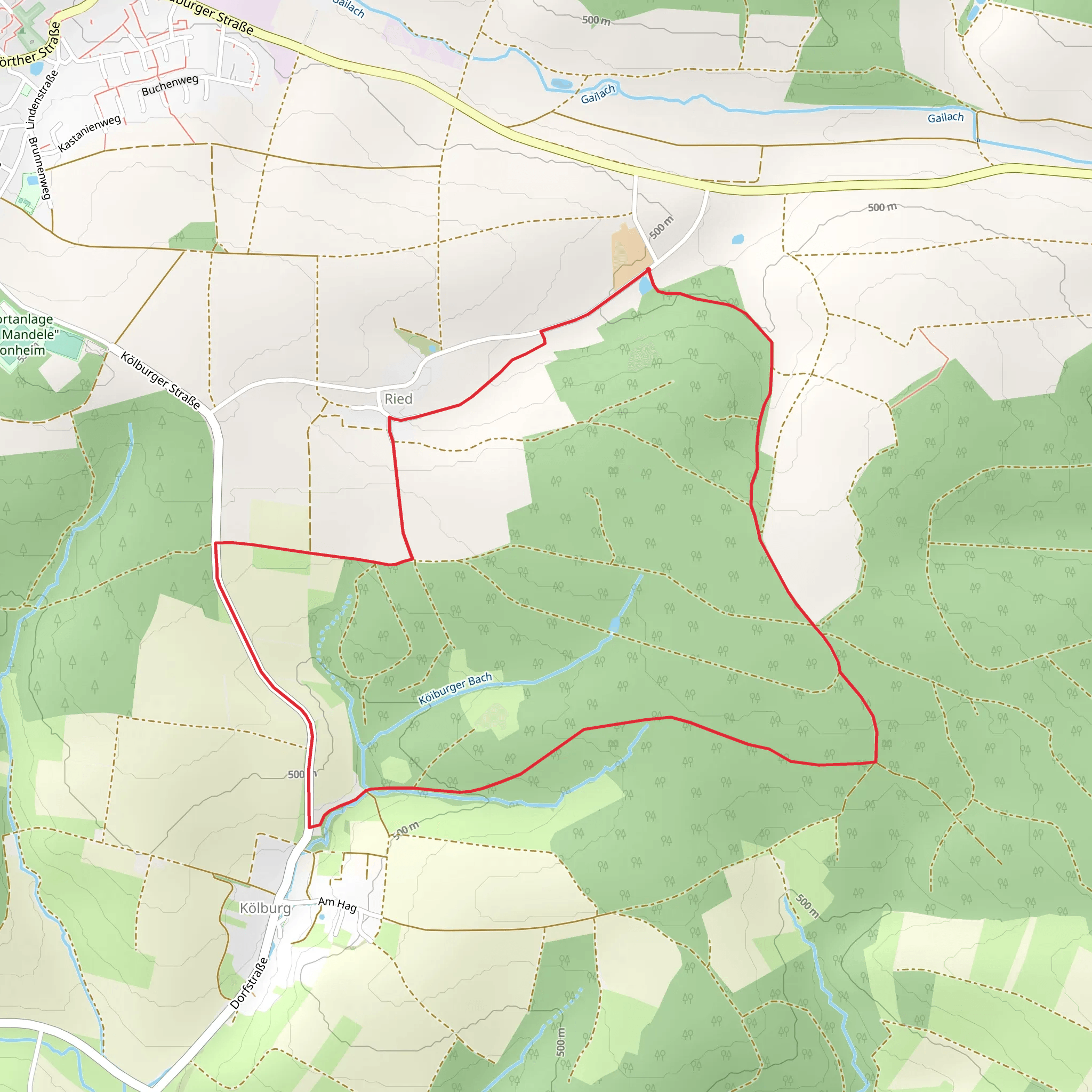 Wallanlage and Tiergarten Loop - Ried mobile static map