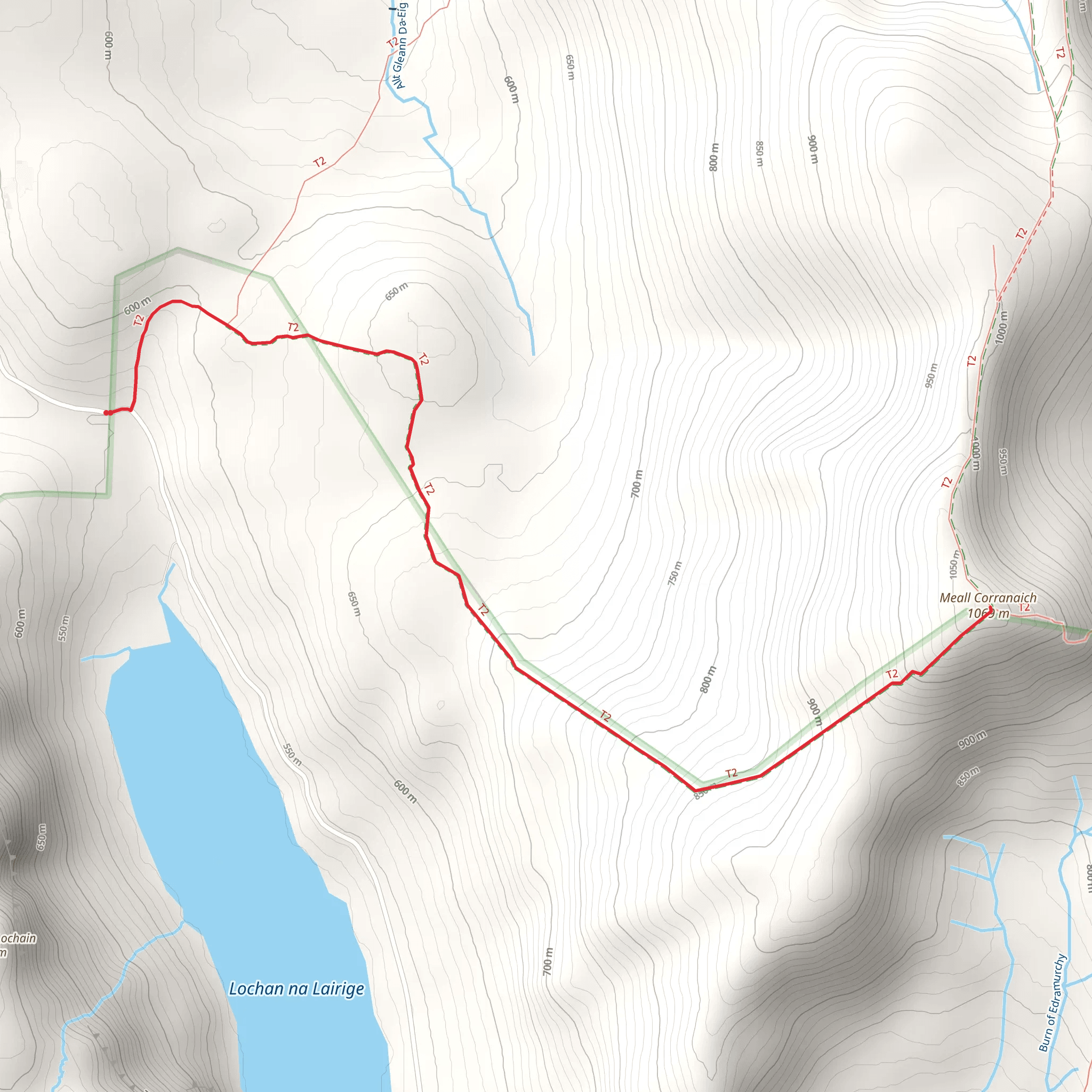 Meall Corranaich mobile static map