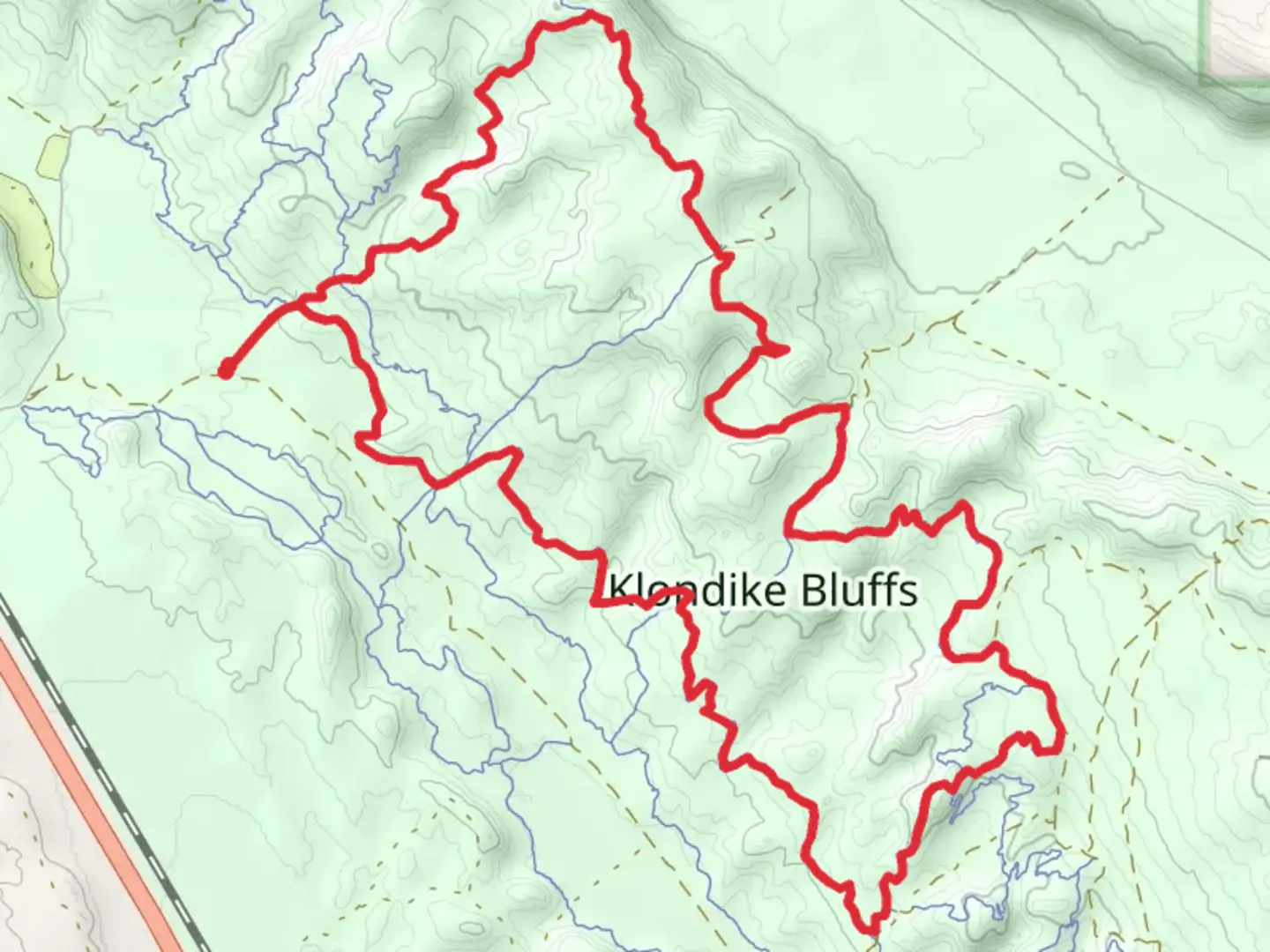 An image depicting the trail Megasteps, UFO and Dino Flow Loop and its surrounding area.