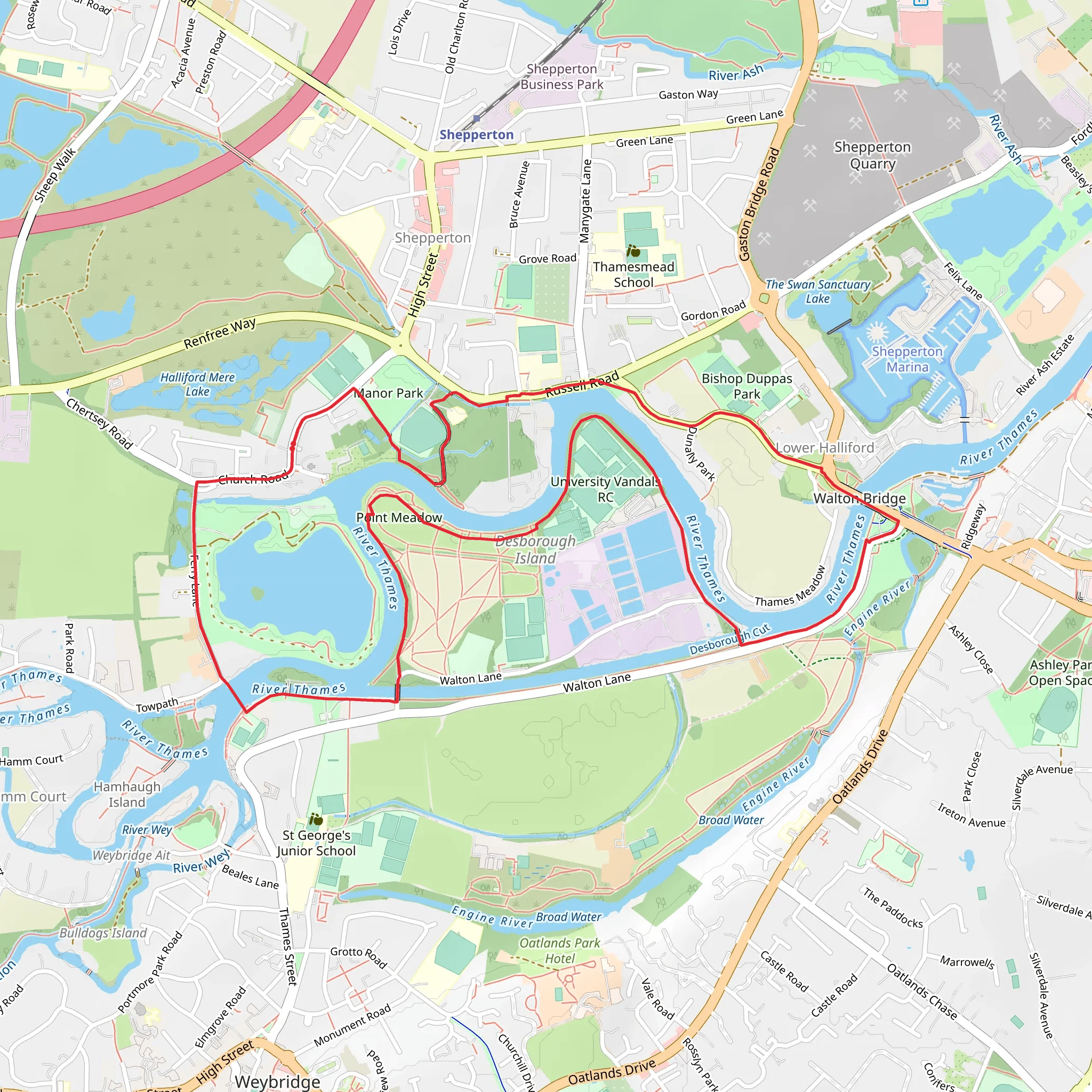 Shepperton Loop mobile static map