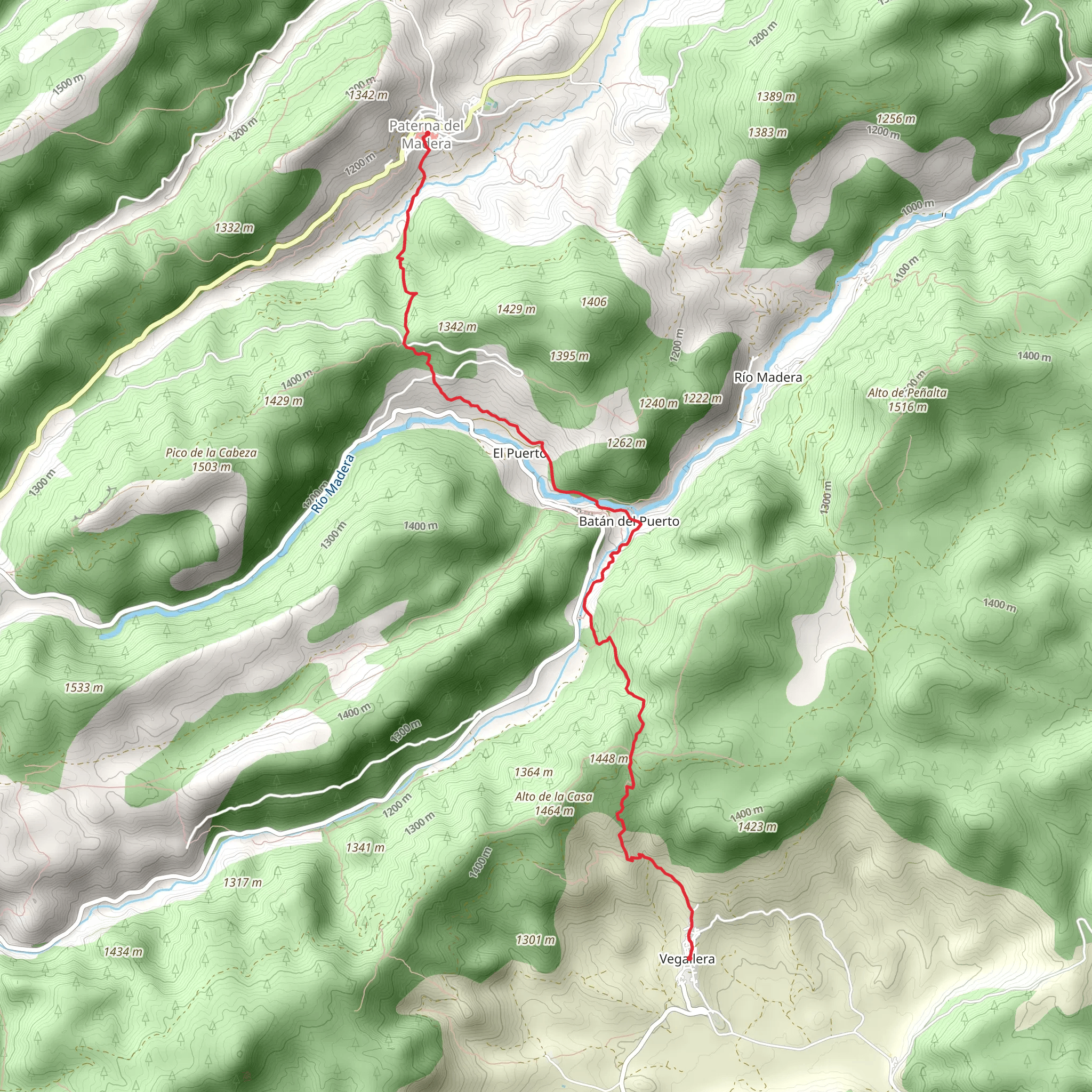 Paterna del Madera to Vegallera mobile static map