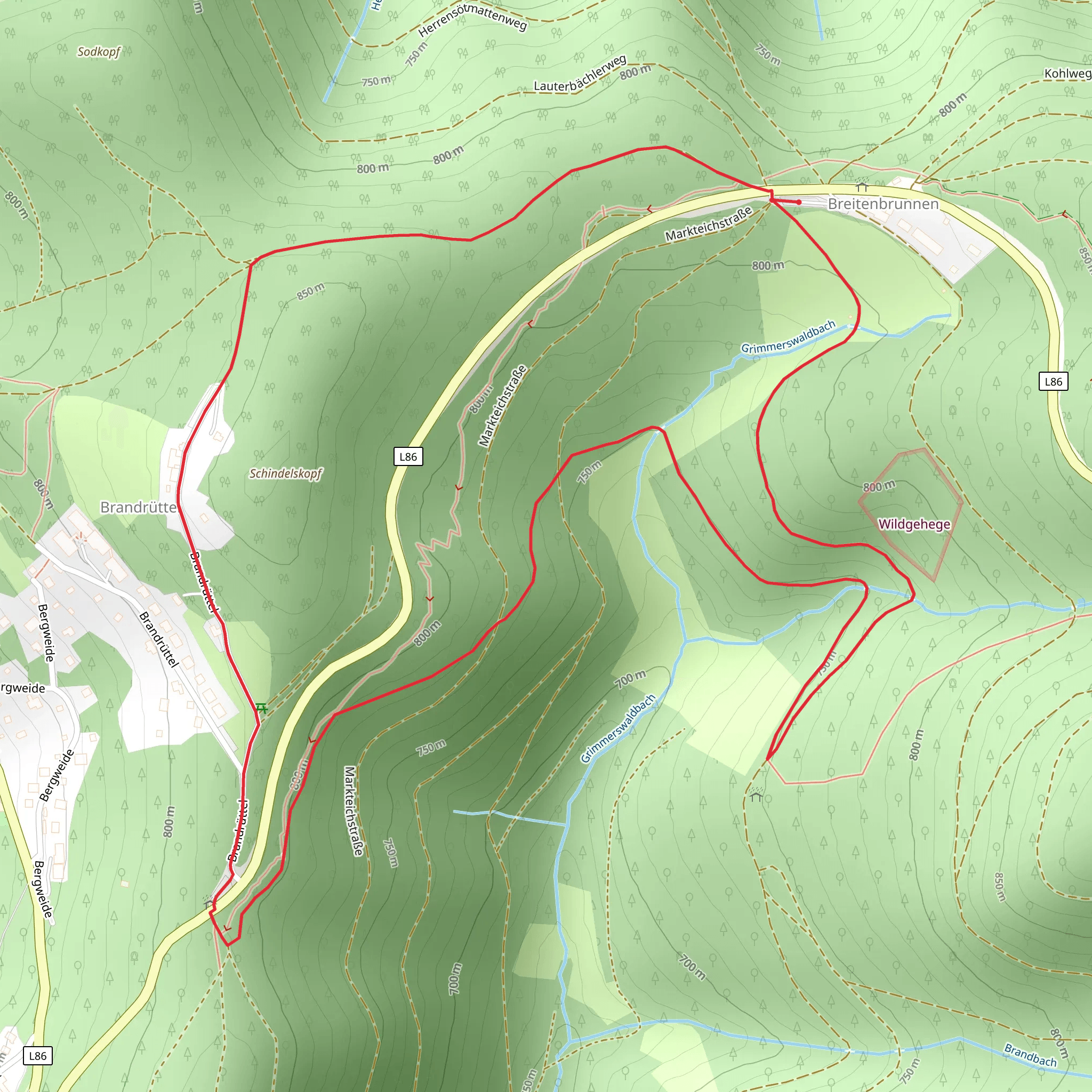 Tiroler Hutte and Schindelskopf Loop mobile static map