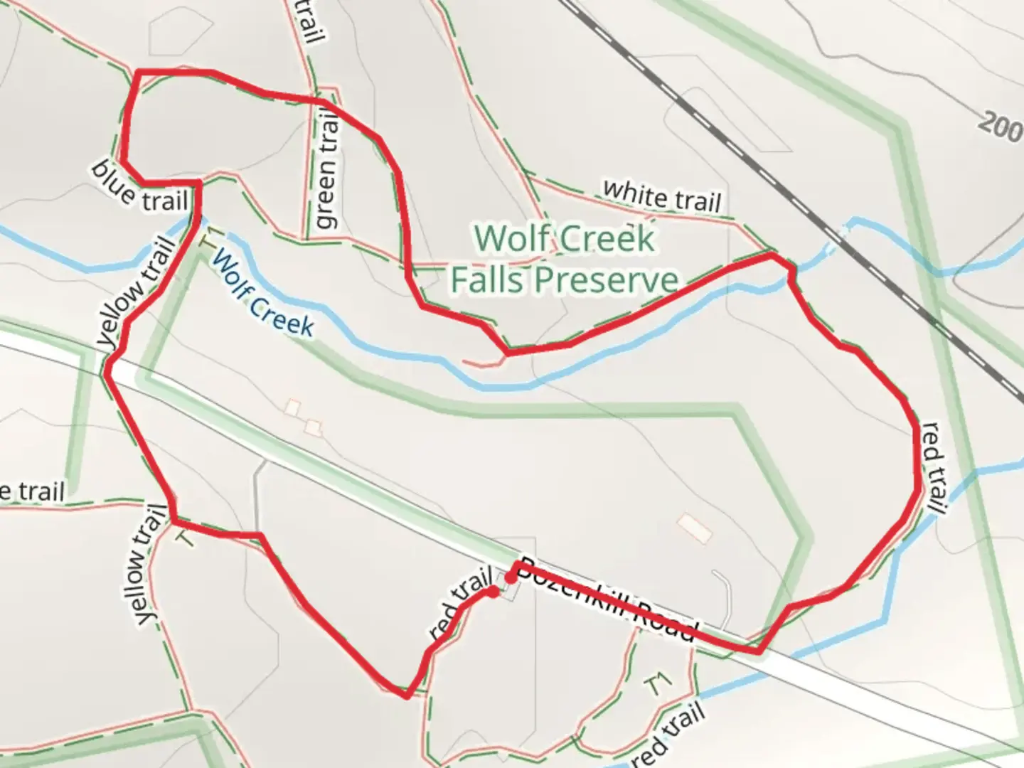 An image depicting the trail Wolf Creek Loop and its surrounding area.