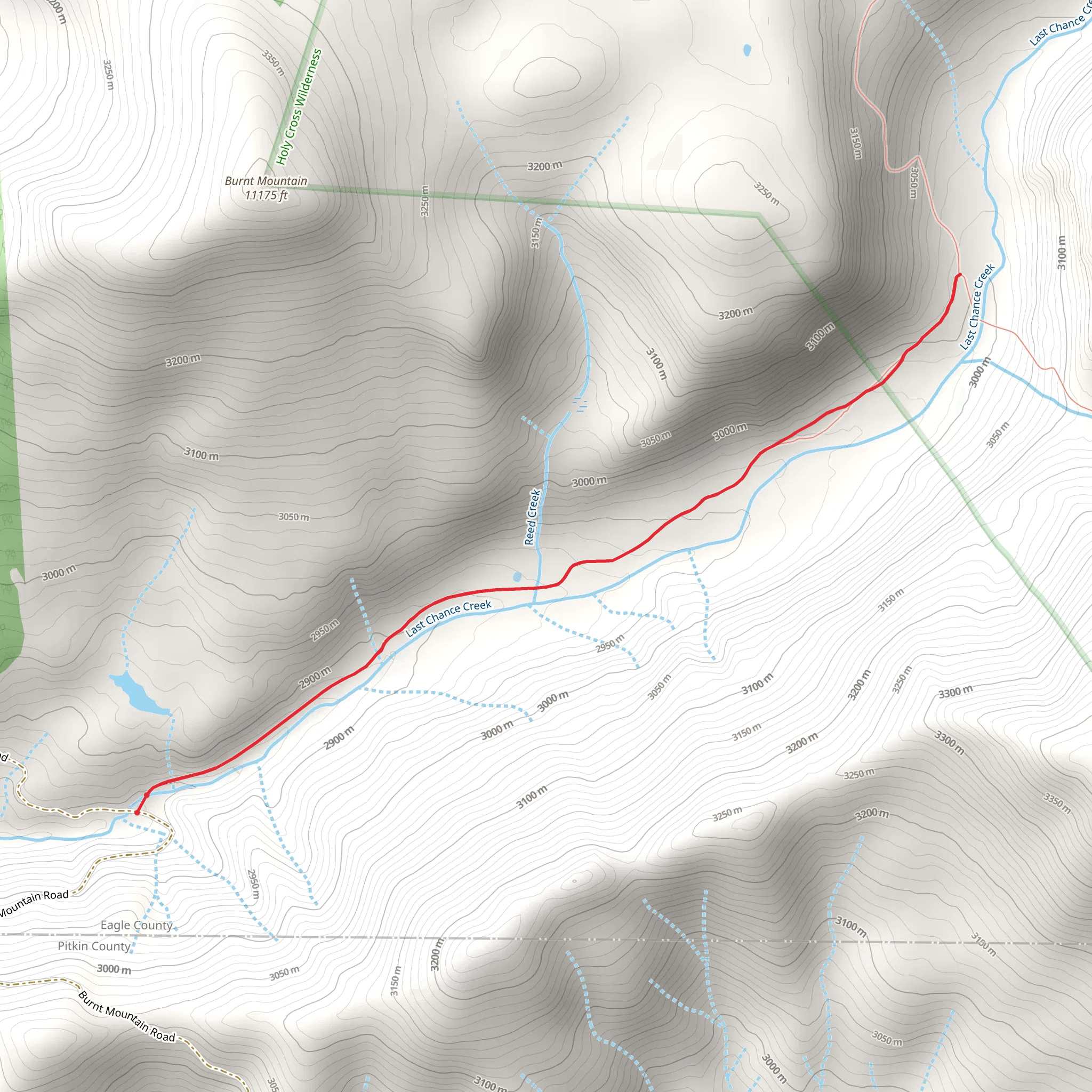 Last Chance Creek Trail mobile static map