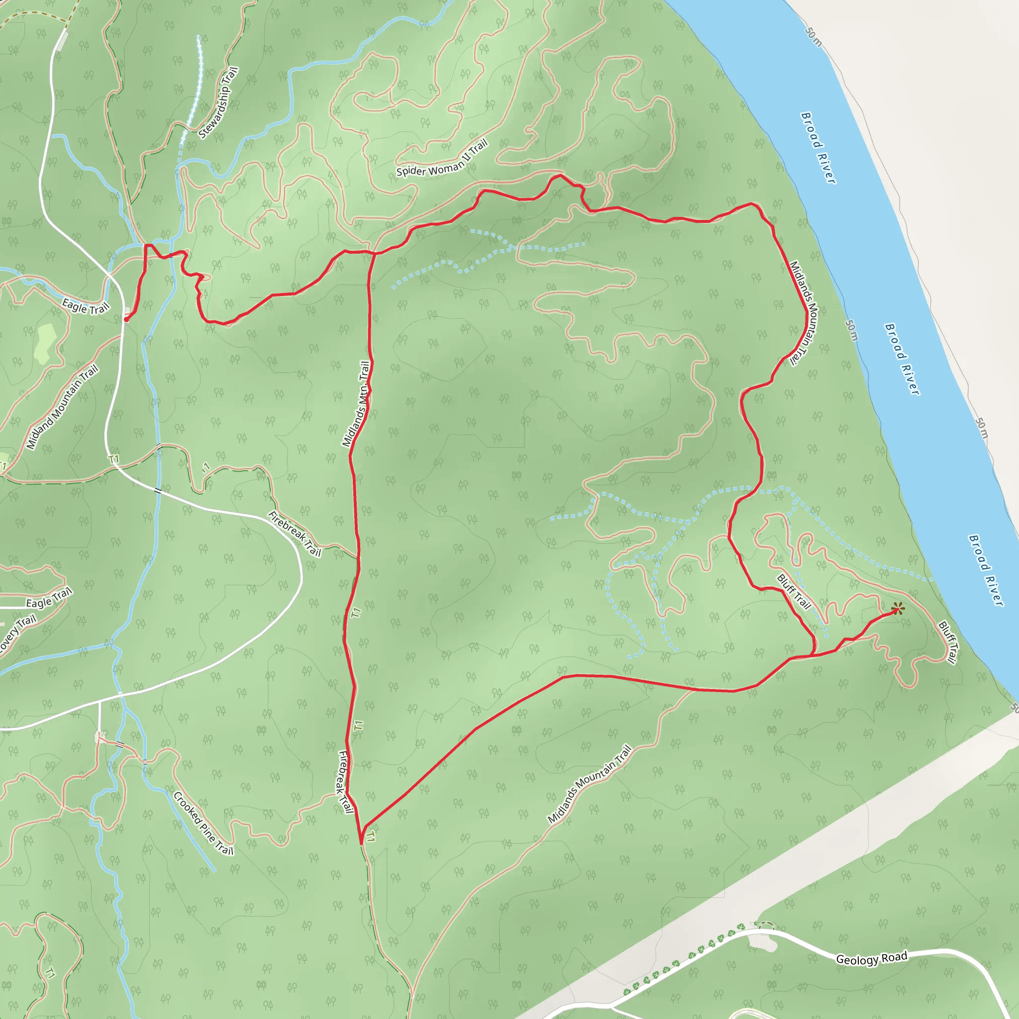 Midlands Mountain Loop Trail mobile static map