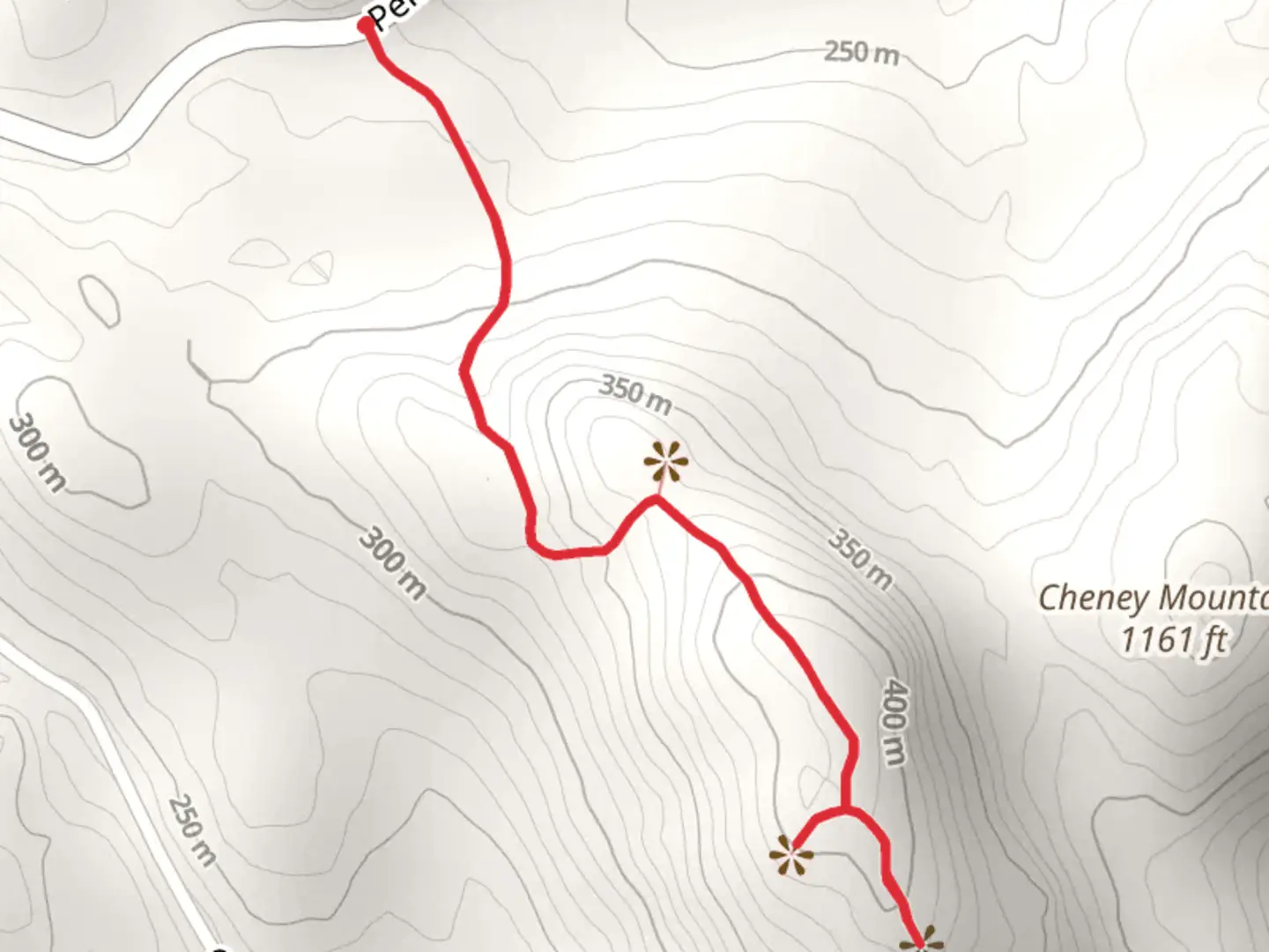An image depicting the trail Pelfershire Road Hill Trail and its surrounding area.