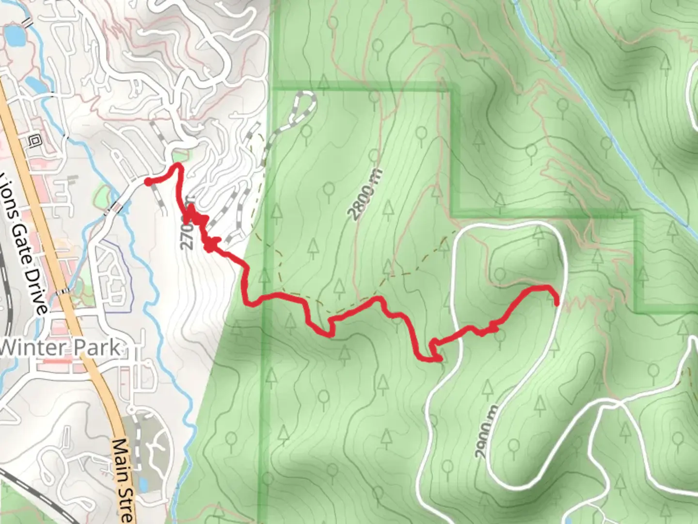 An image depicting the trail Yankee Doodle Trail and its surrounding area.