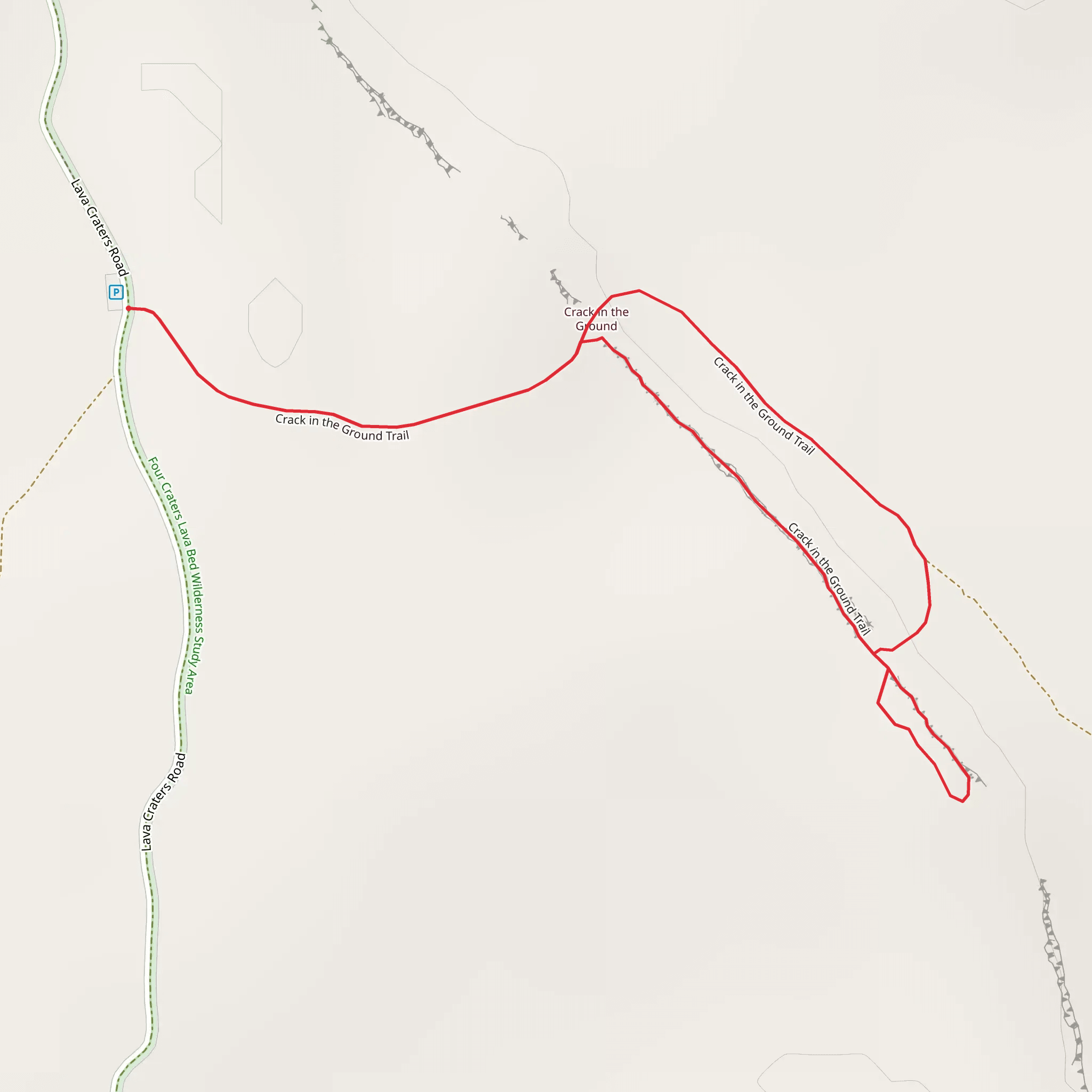 Crack in the Ground Loop Trail mobile static map