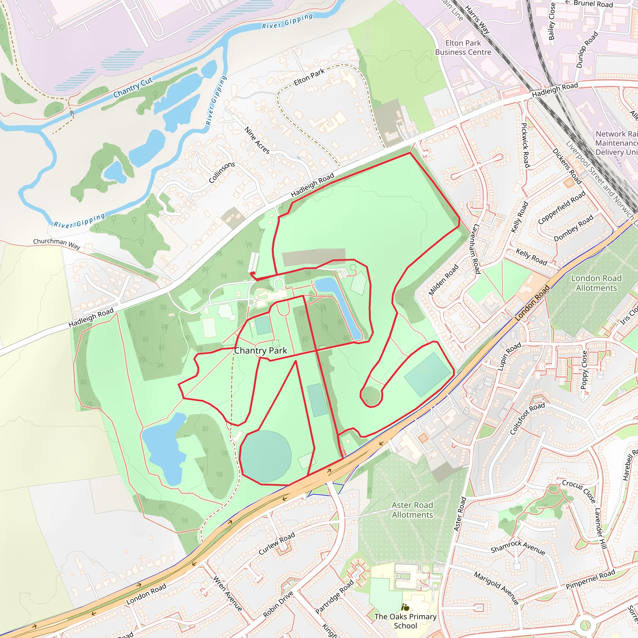 Chantry Park Loop mobile static map