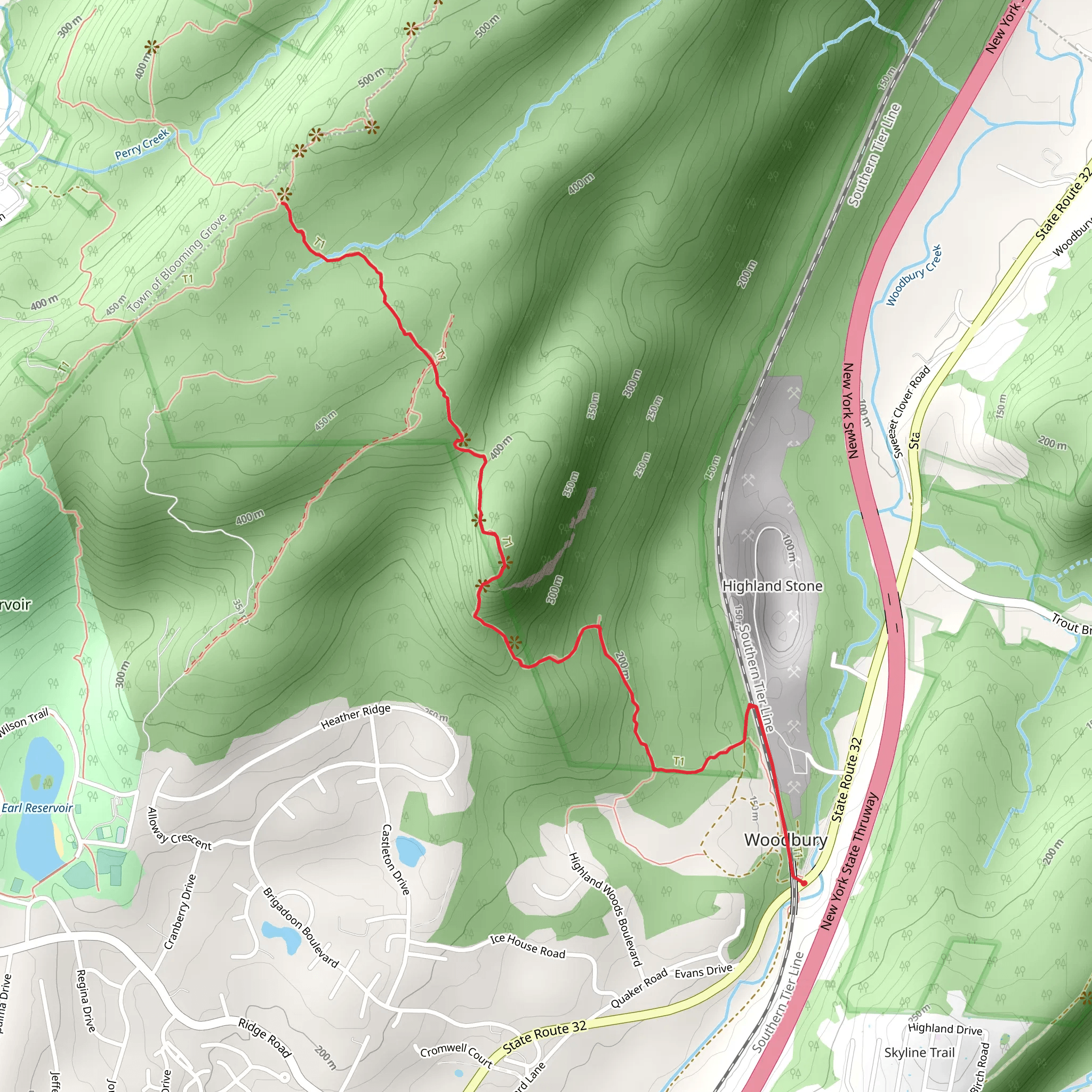 High Point from Woodbury Creek mobile static map
