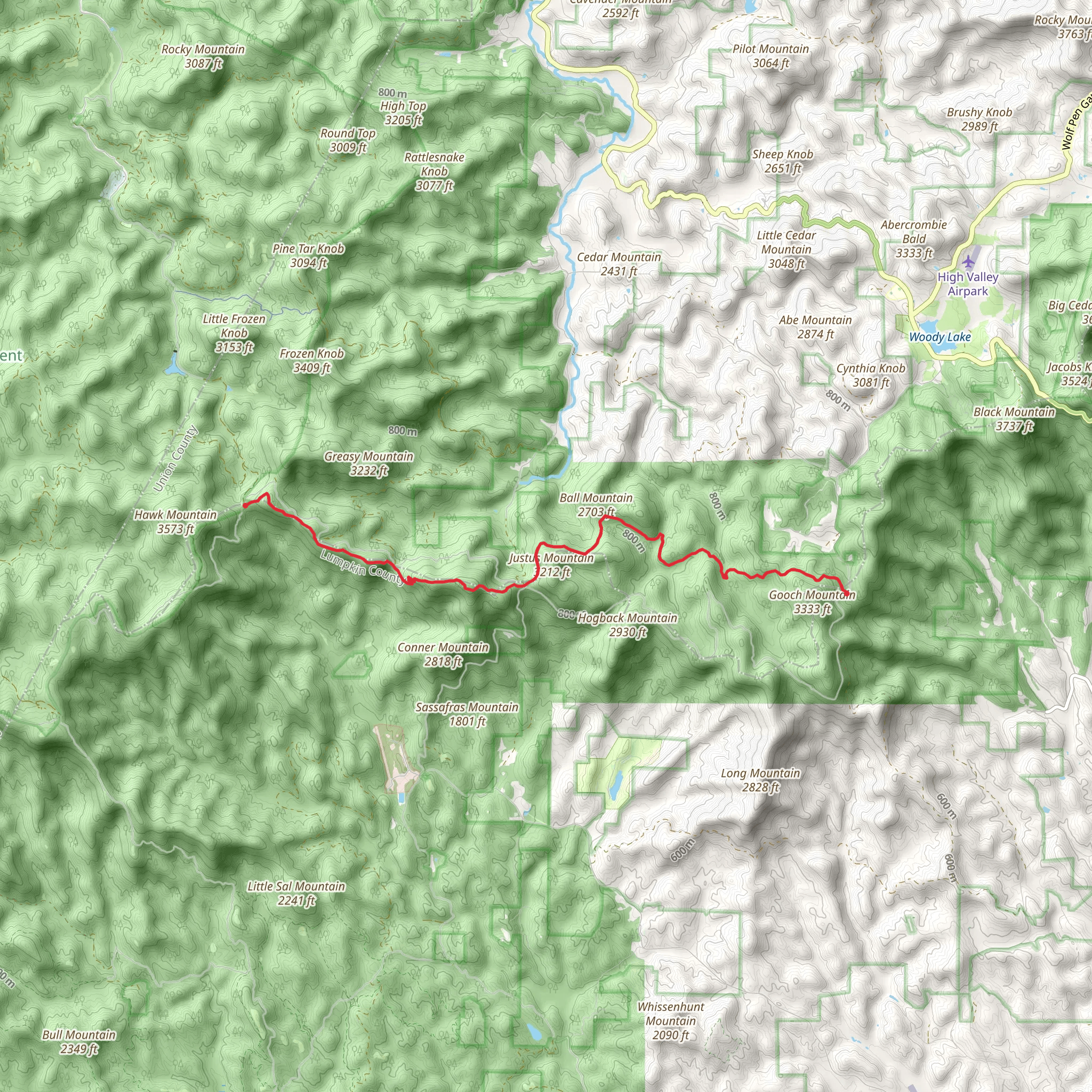 Appalachian Trail from Blue Ridge Road mobile static map
