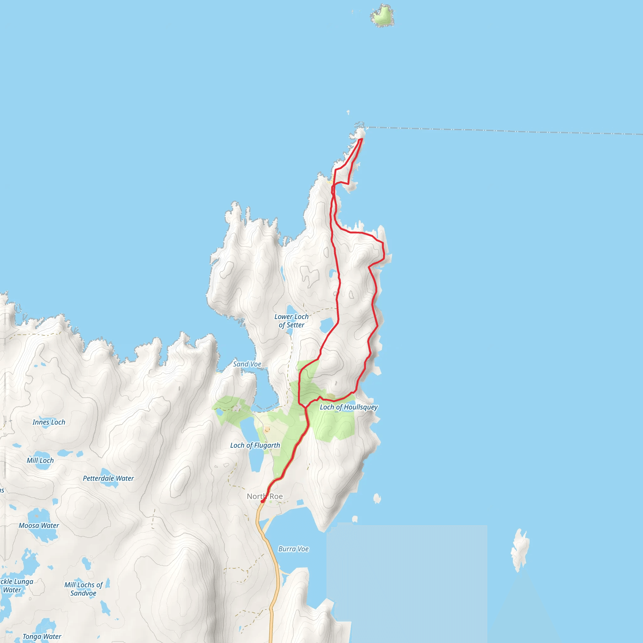 Point of Fethaland Loop - North Roe mobile static map