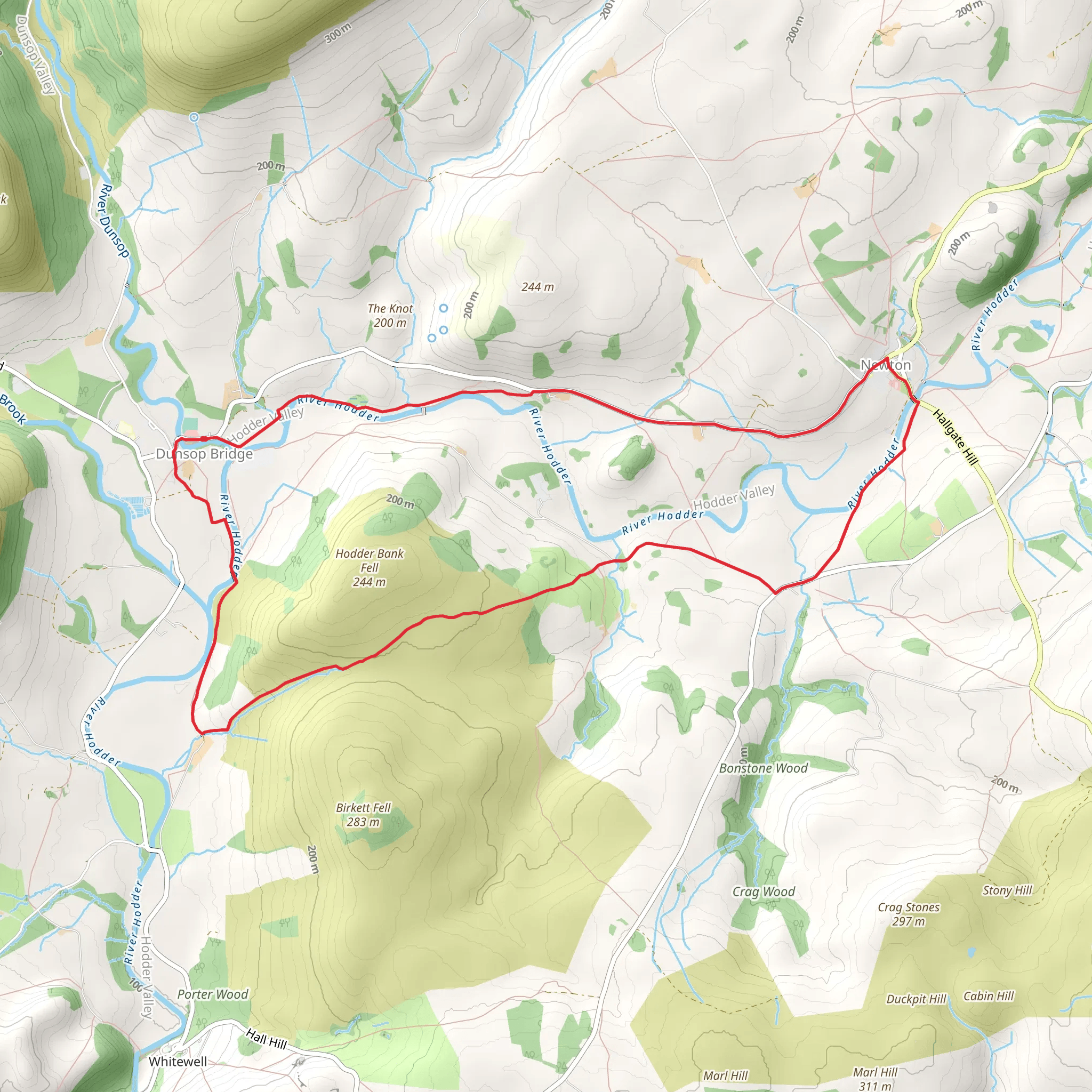 Dunsop Bridge to Newton Loop mobile static map