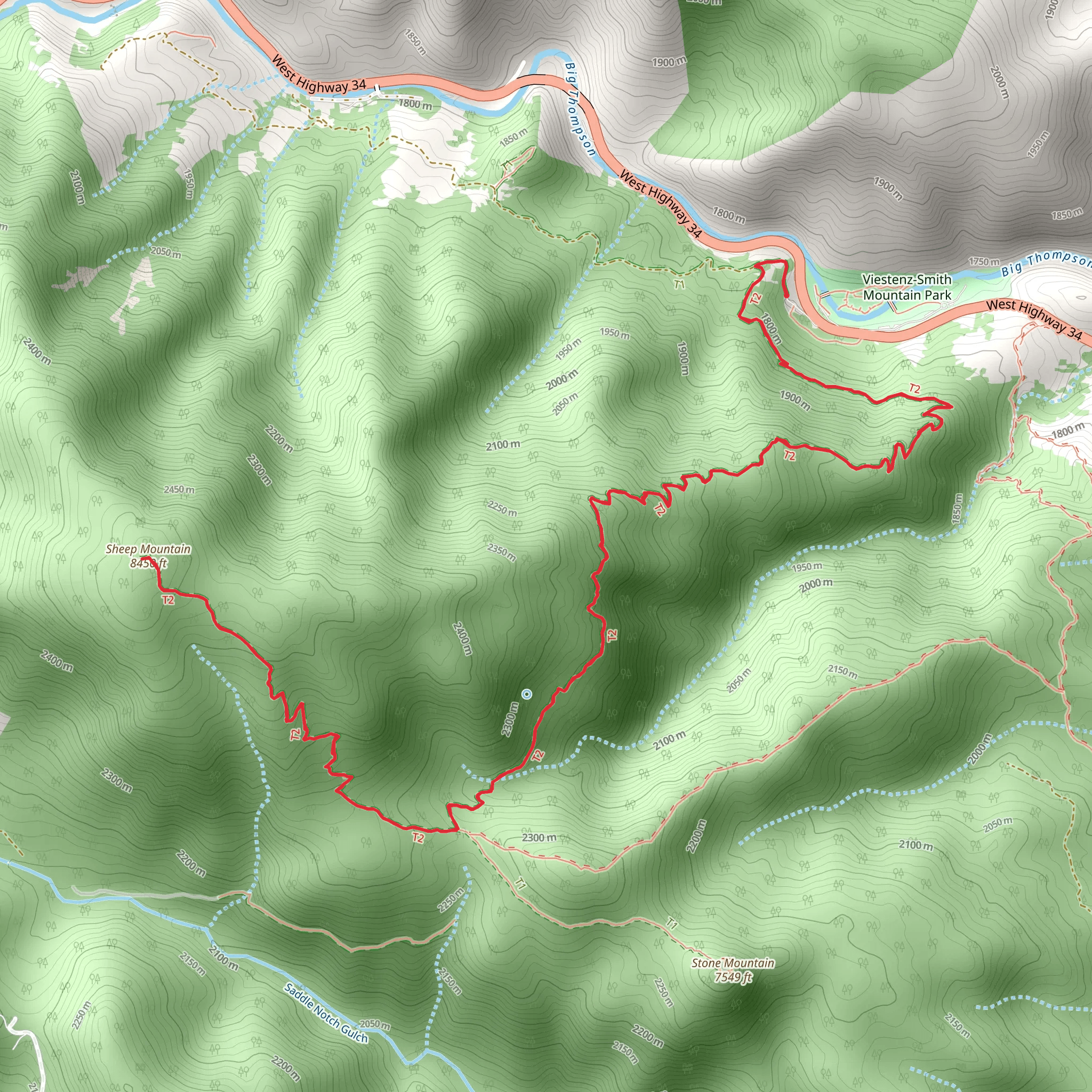 Sheep Mountain via Round Mountain Summit Trail mobile static map