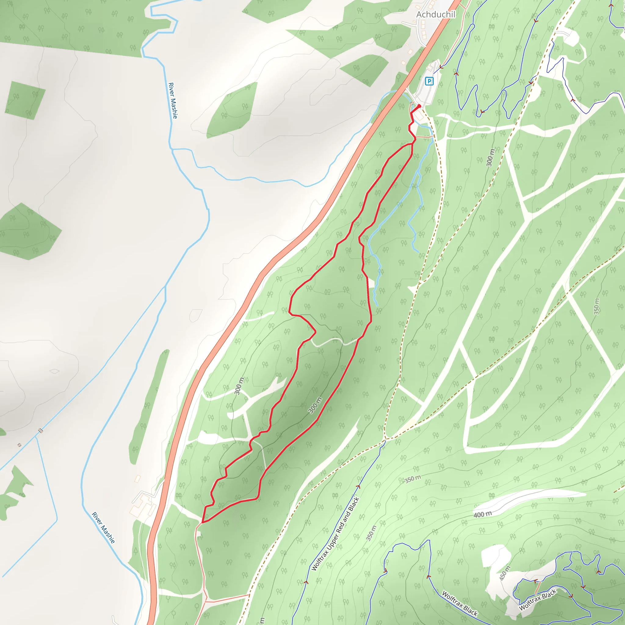 Laggan Path - Spruce and Squirrel Trail mobile static map