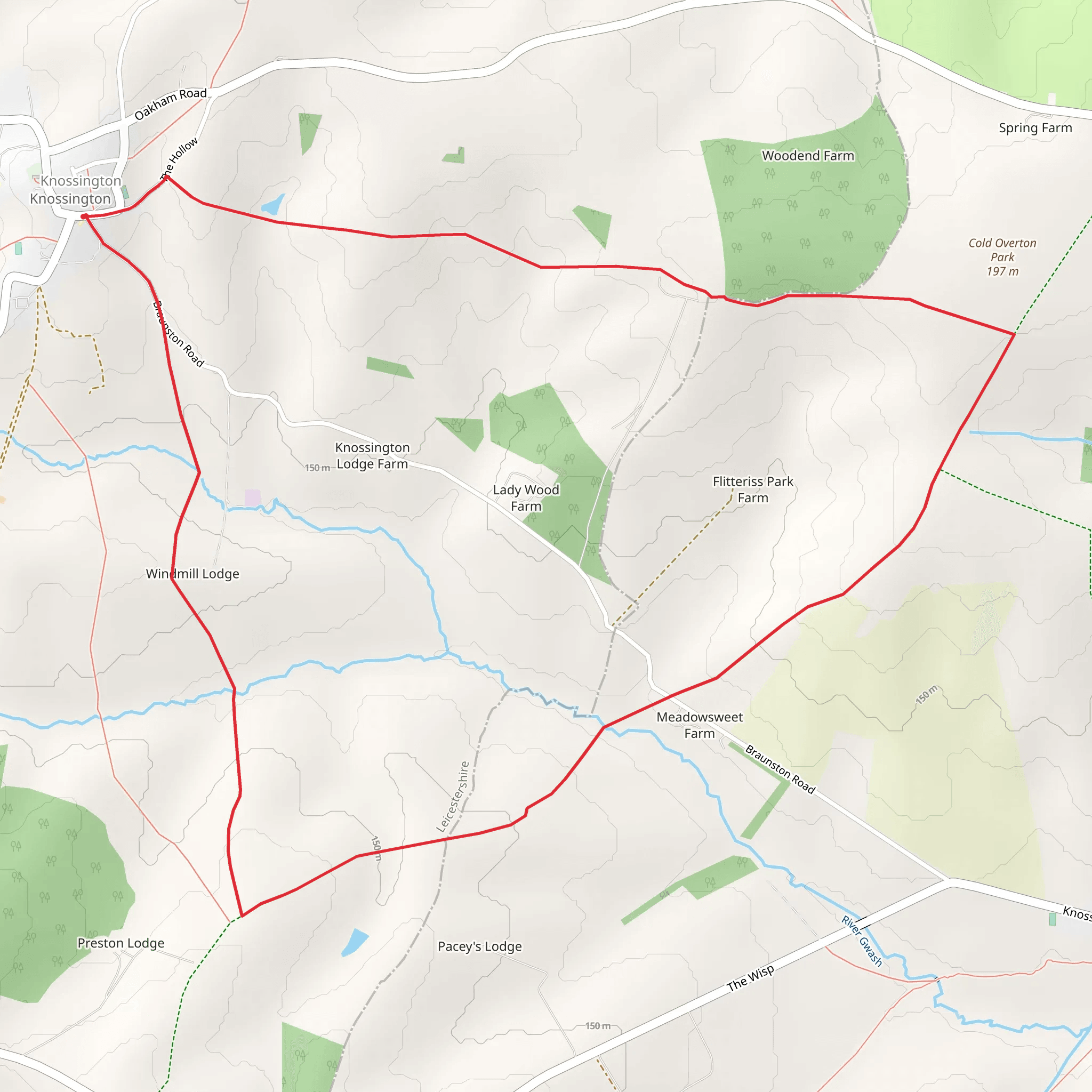 Knossington Loop mobile static map