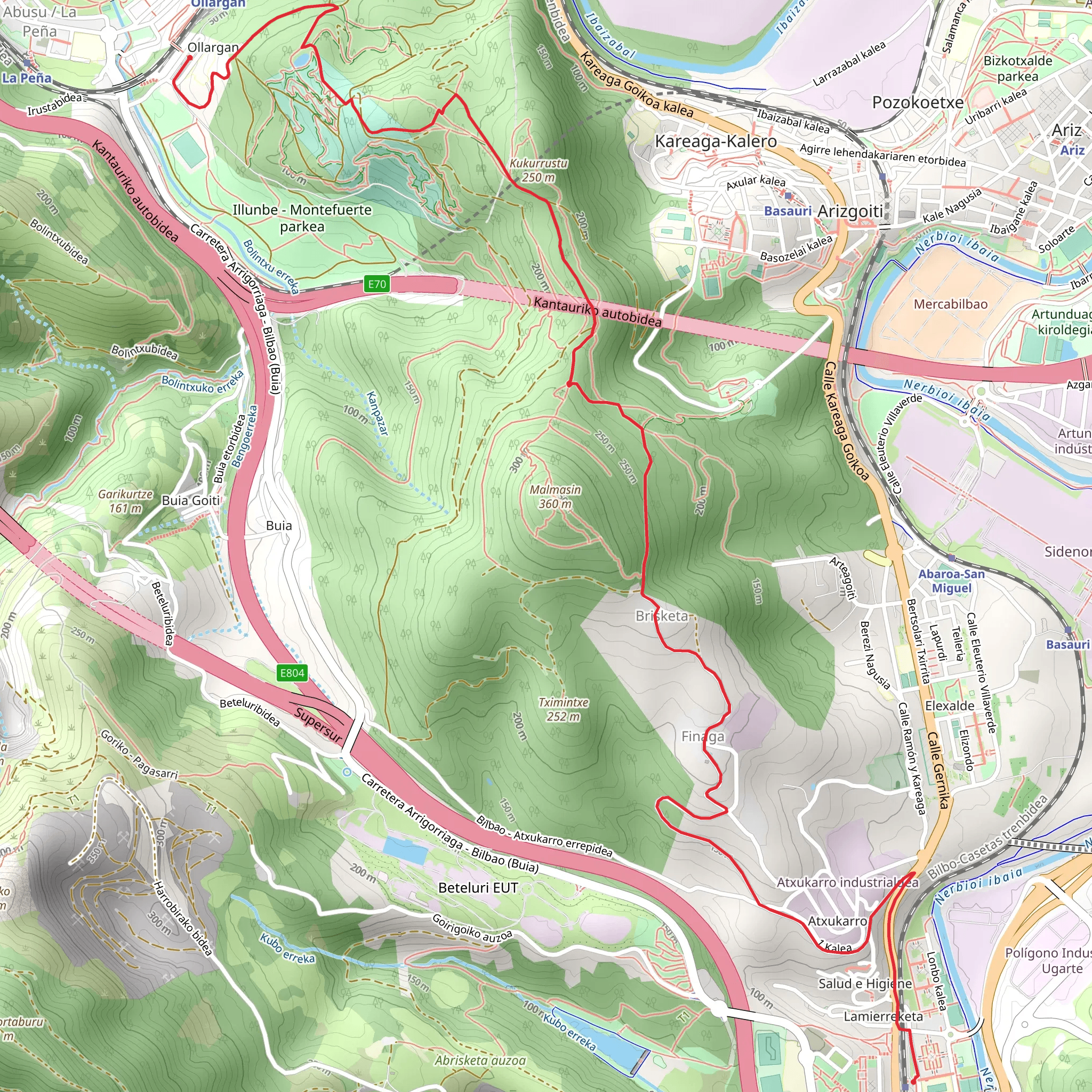 Red Stones of Arrigorriaga PR BI 15 mobile static map