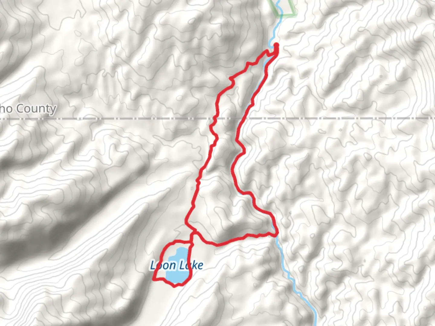 An image depicting the trail Loon Creek - Loon Lake - Secesh River Loop Trail and its surrounding area.