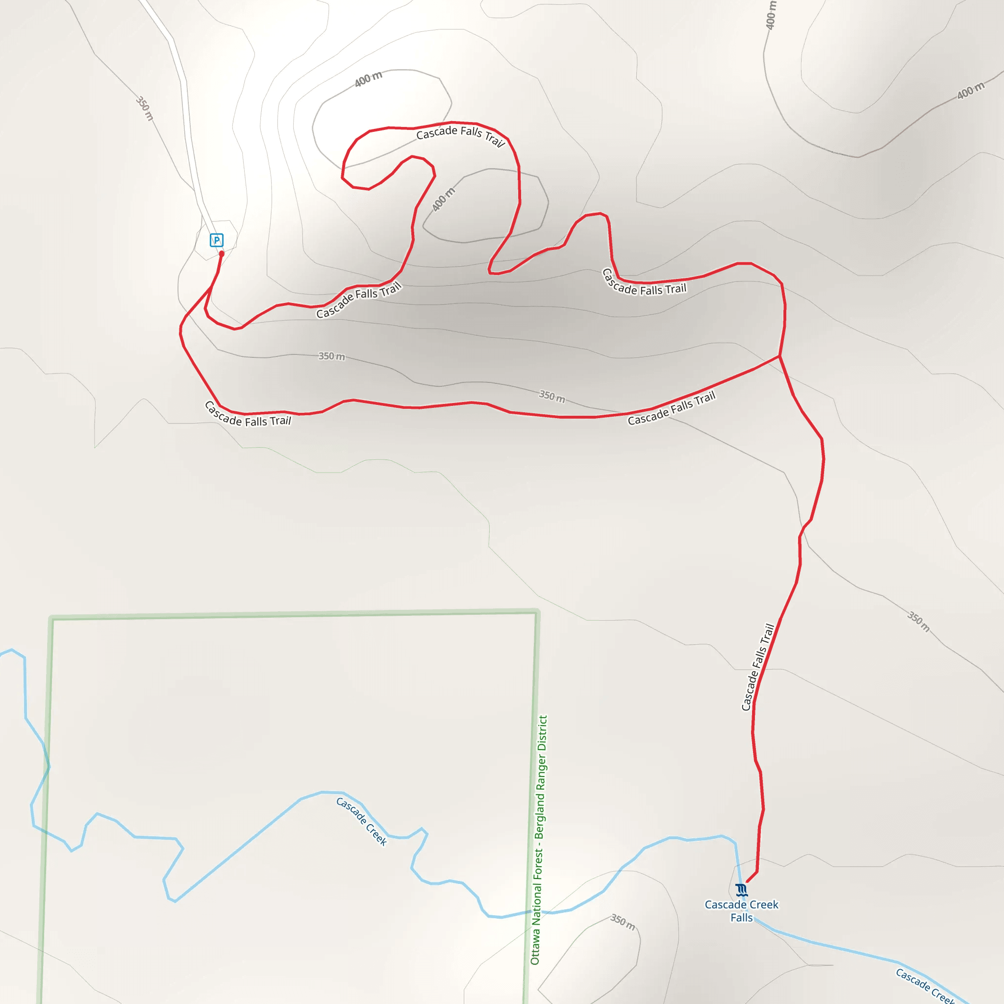 Cascade Falls Loop Trail mobile static map