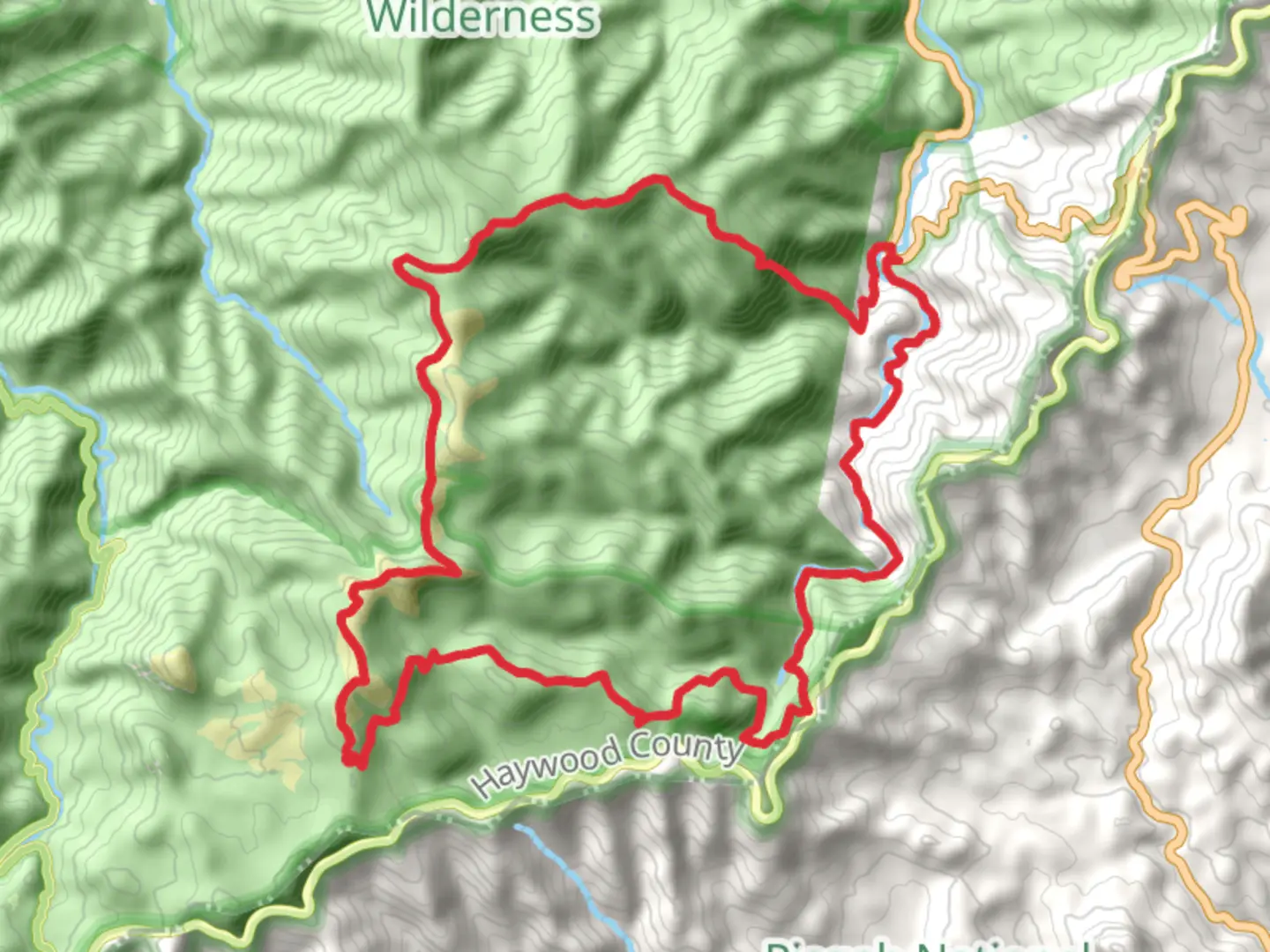 An image depicting the trail Art Loeb, Tennent Mountain, Dog Loser Knob and Big East Fork Loop Trail and its surrounding area.