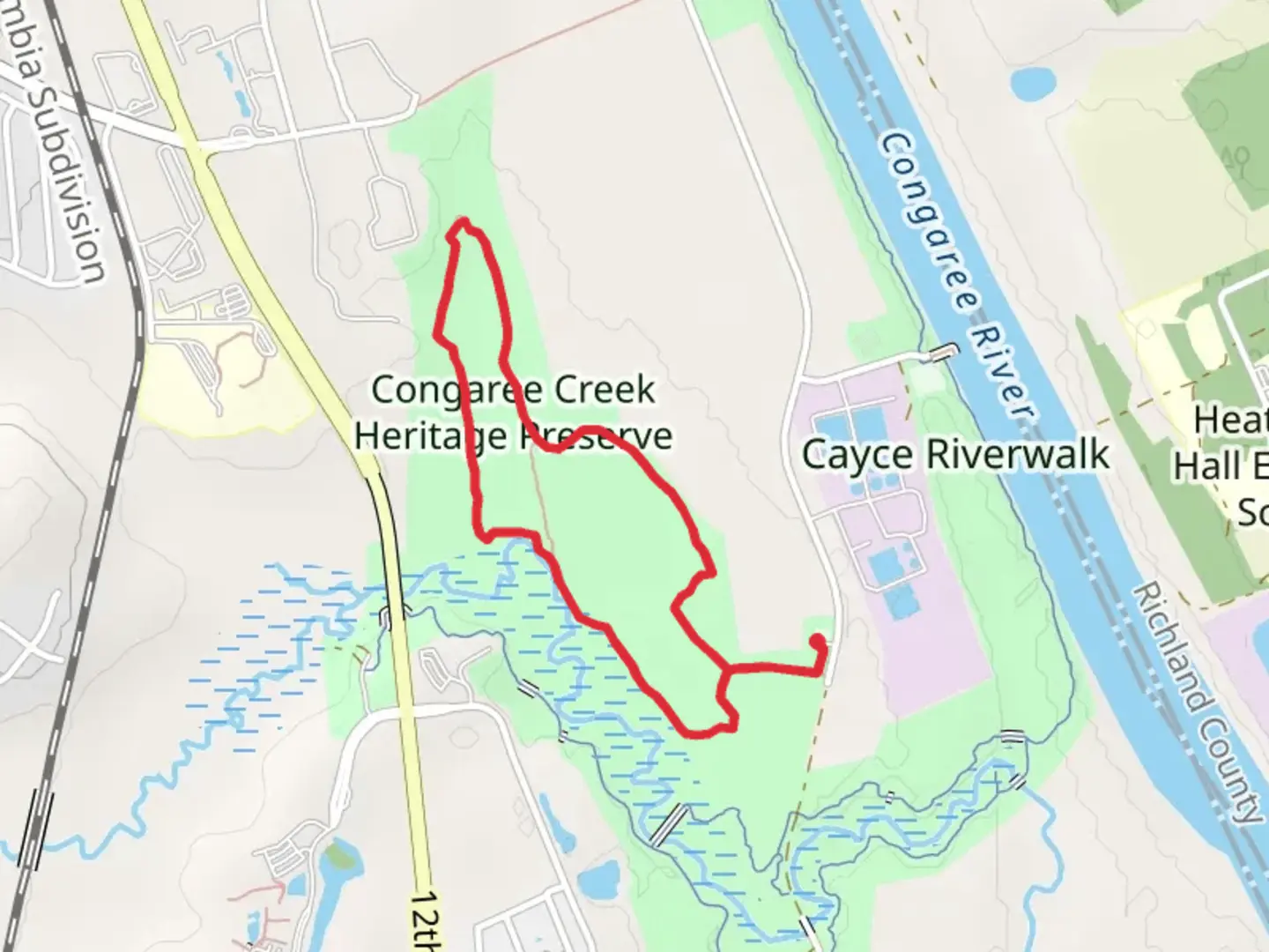 An image depicting the trail Guignard Clay Quarry Loop Trail and its surrounding area.