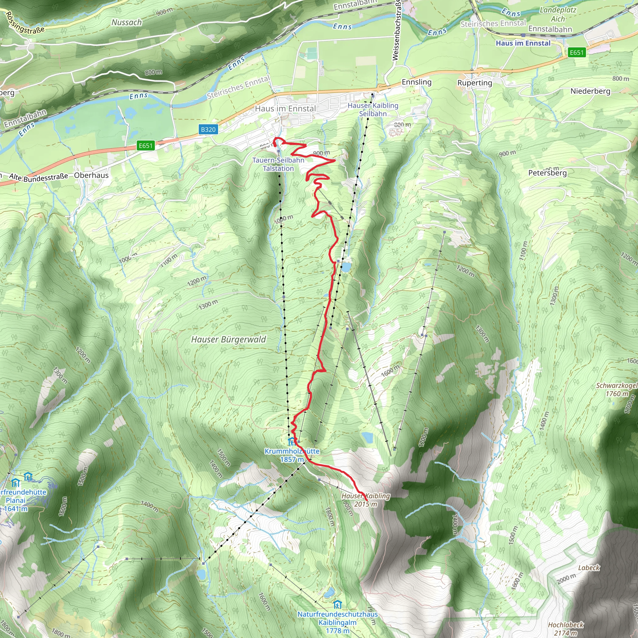 Markt Haus - Hauser Kaibling Trail mobile static map