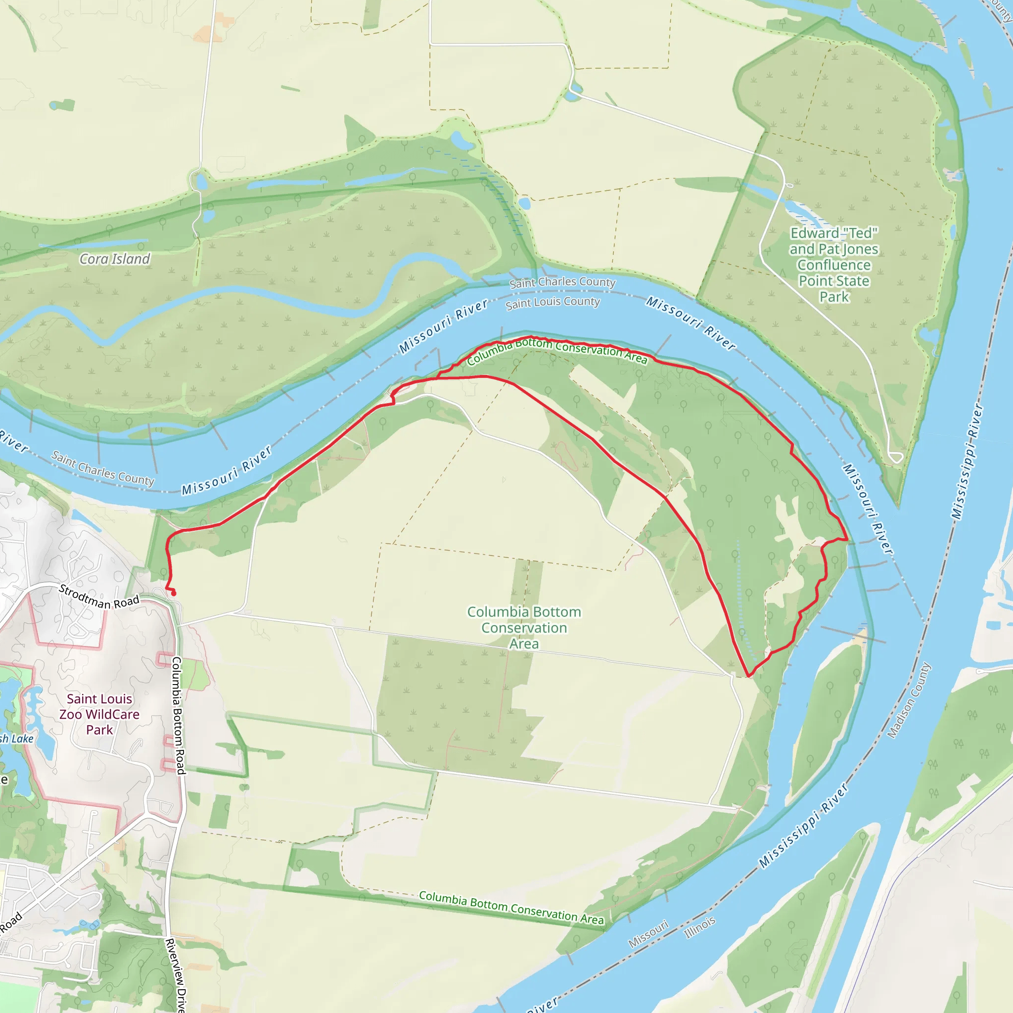 Walk along Missouri River Loop mobile static map