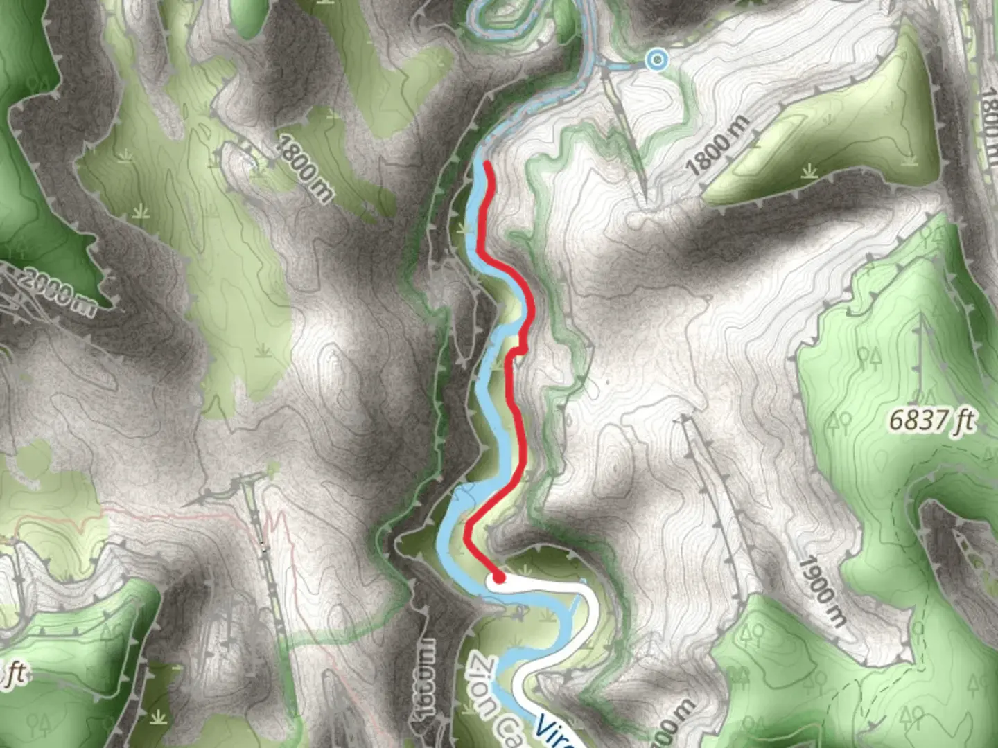 An image depicting the trail Riverside Walk and its surrounding area.