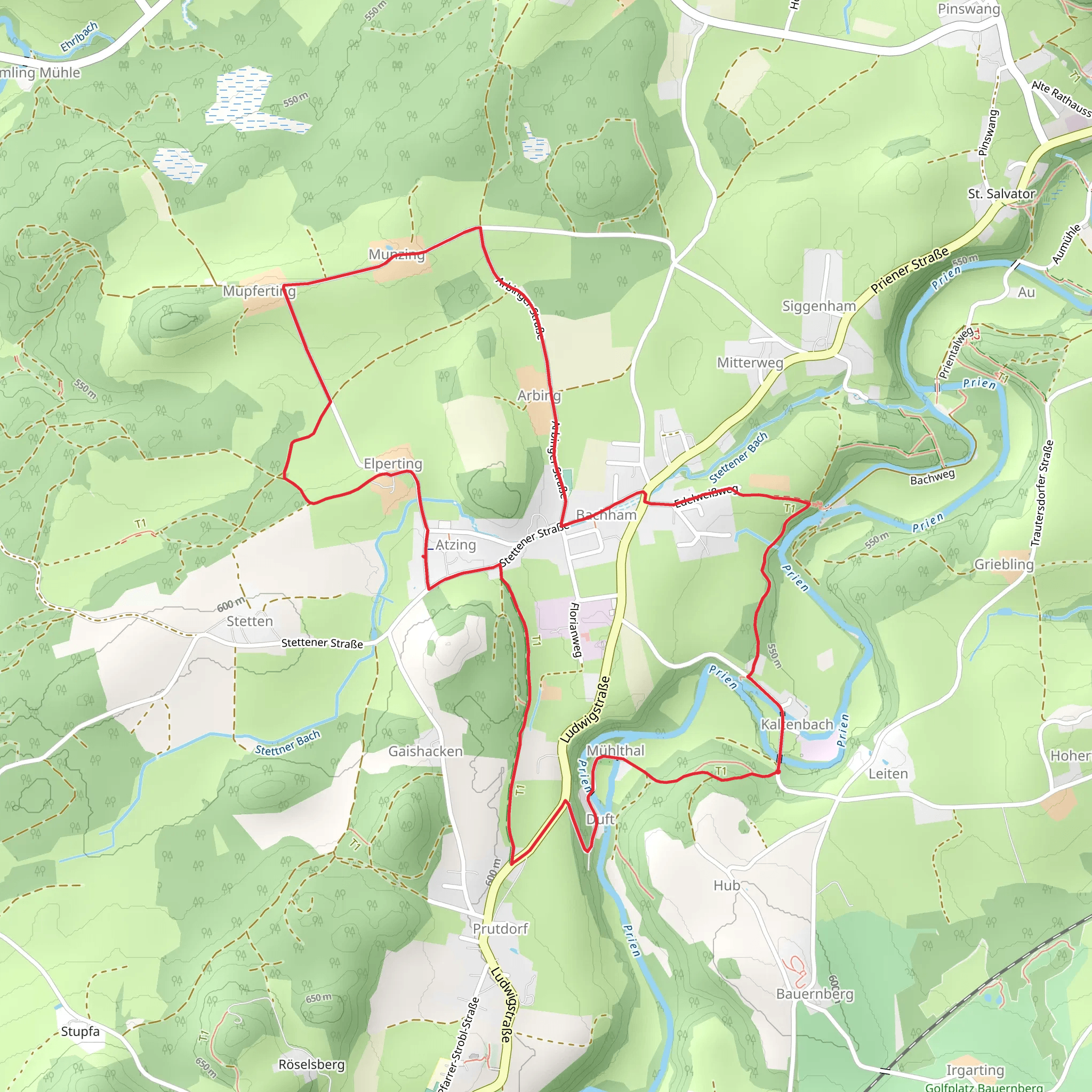 SalzAlpen Weg - Rosenheim-Chiemsee and Priener Postkartenweg mobile static map