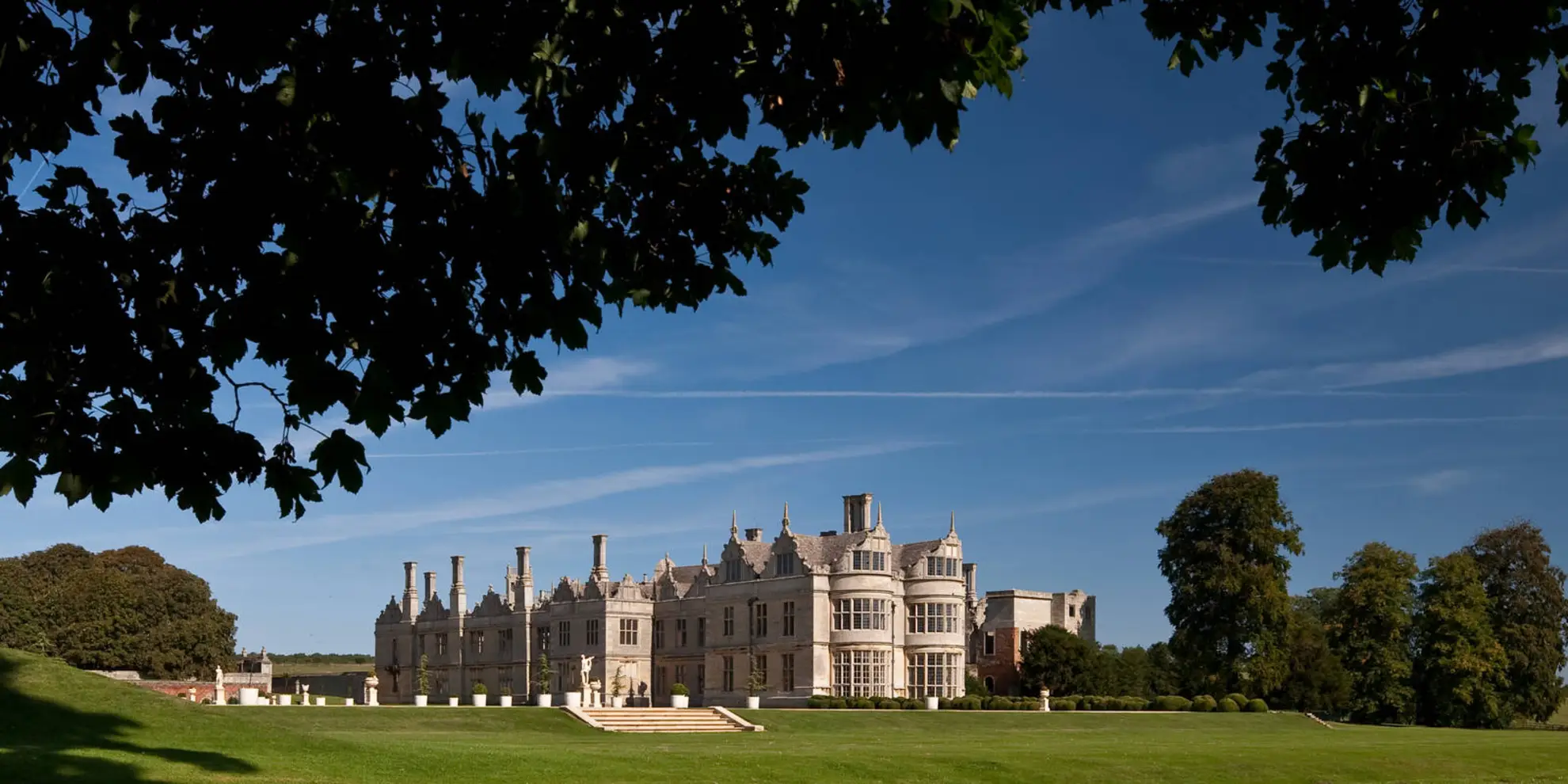 An image depicting the trail Deene Park and Kirby Hall and its surrounding area.