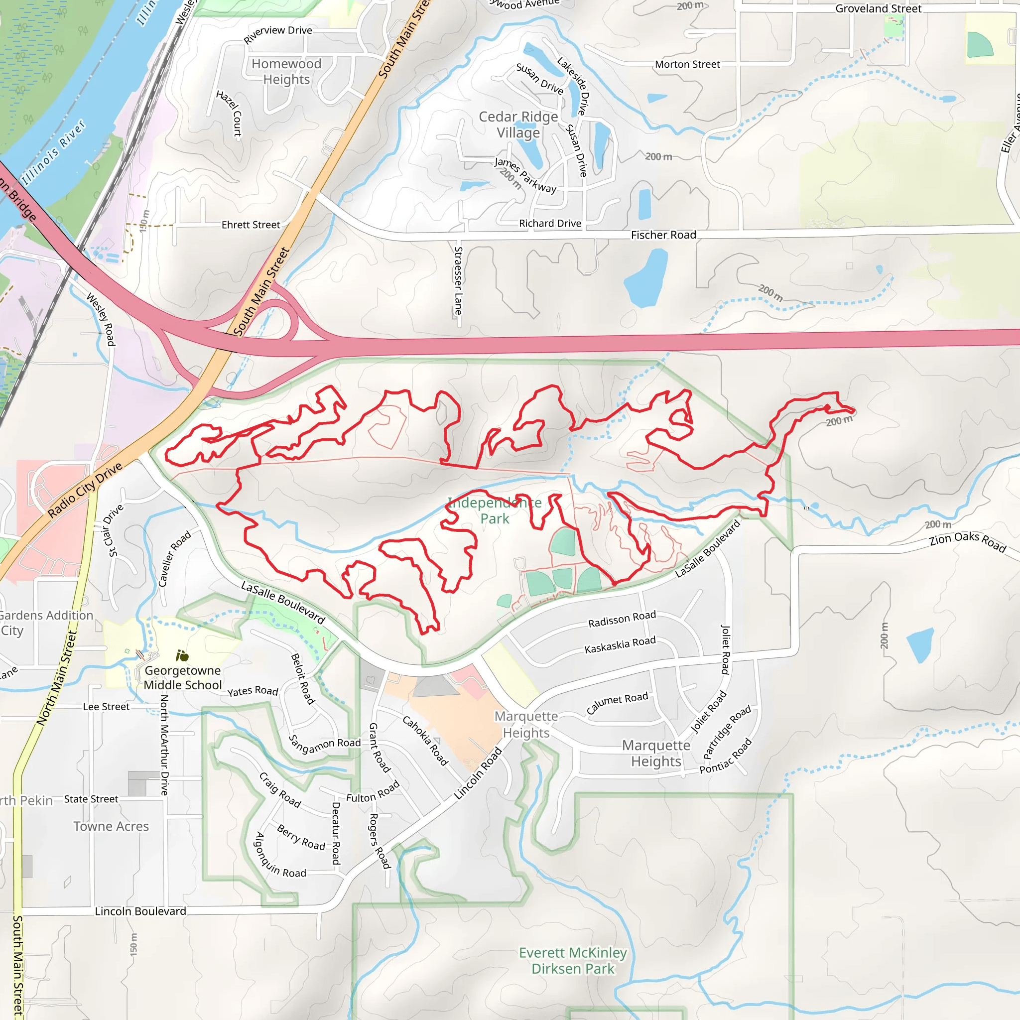 Independence Park Loop Trail mobile static map